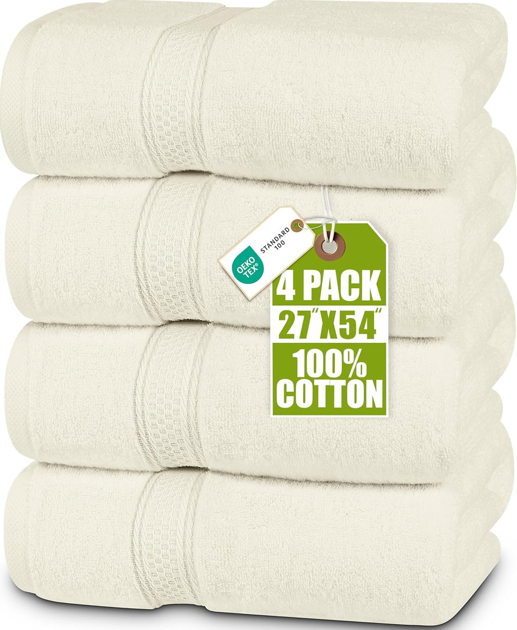 Utopia Towels 4 Pack Premium Bath Towels Set, 27 by 54 Inches, 100% Ring Spun Cotton 600GSM, Lightweight and Highly Absorbent Quick Drying Towels, Perfect for Daily Use, Dark Brown