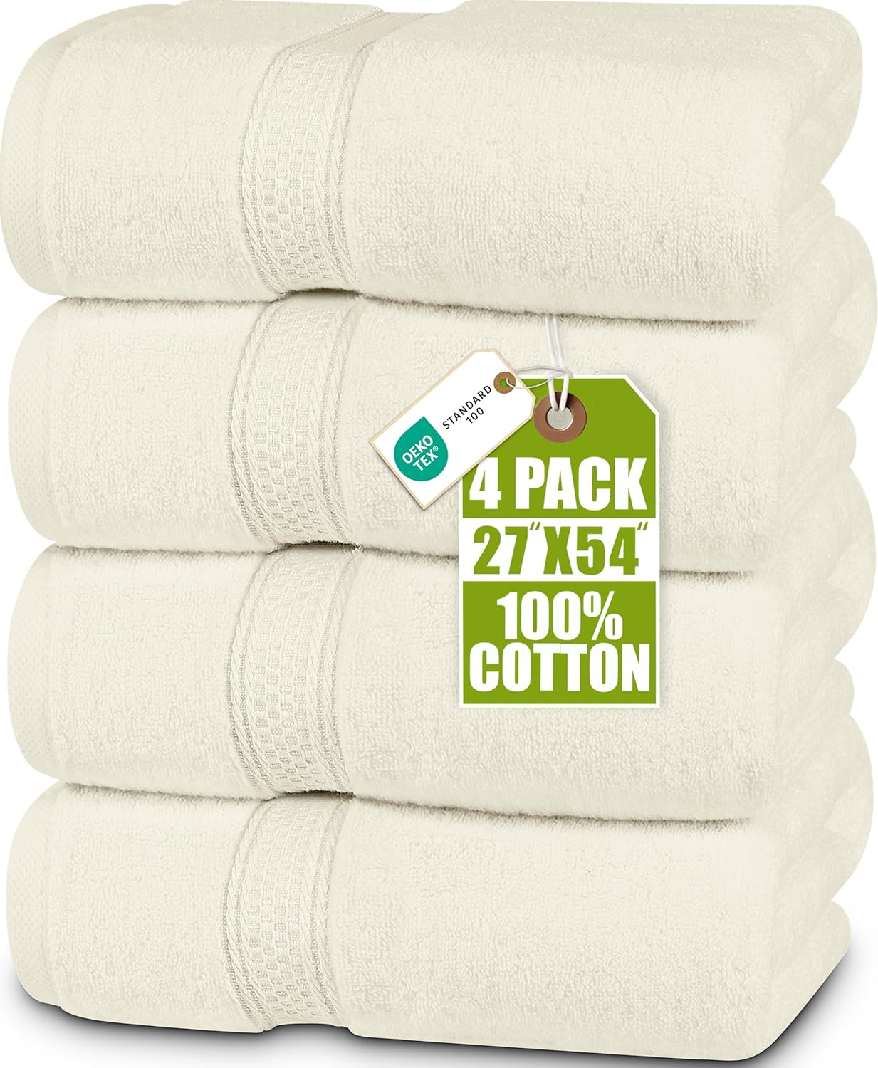 Utopia Towels 4 Pack Premium Bath Towels Set, 27 by 54 Inches, 100% Ring Spun Cotton 600GSM, Lightweight and Highly Absorbent Quick Drying Towels, Perfect for Daily Use, Dark Brown