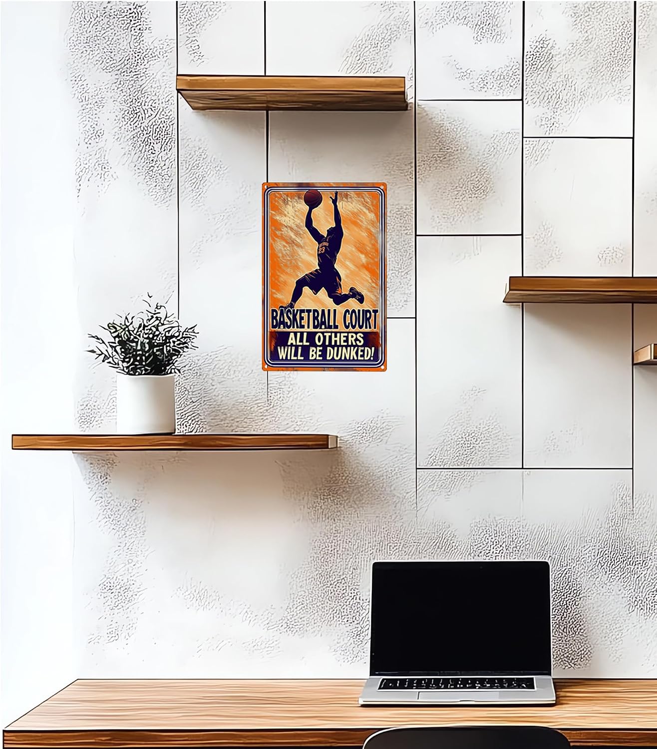 Basketball Sign Basketball Metal Tin Sign Basketball Court All Others Will Be Dunked Boys Bedroom Room Wall Decoration 8x12 Inches