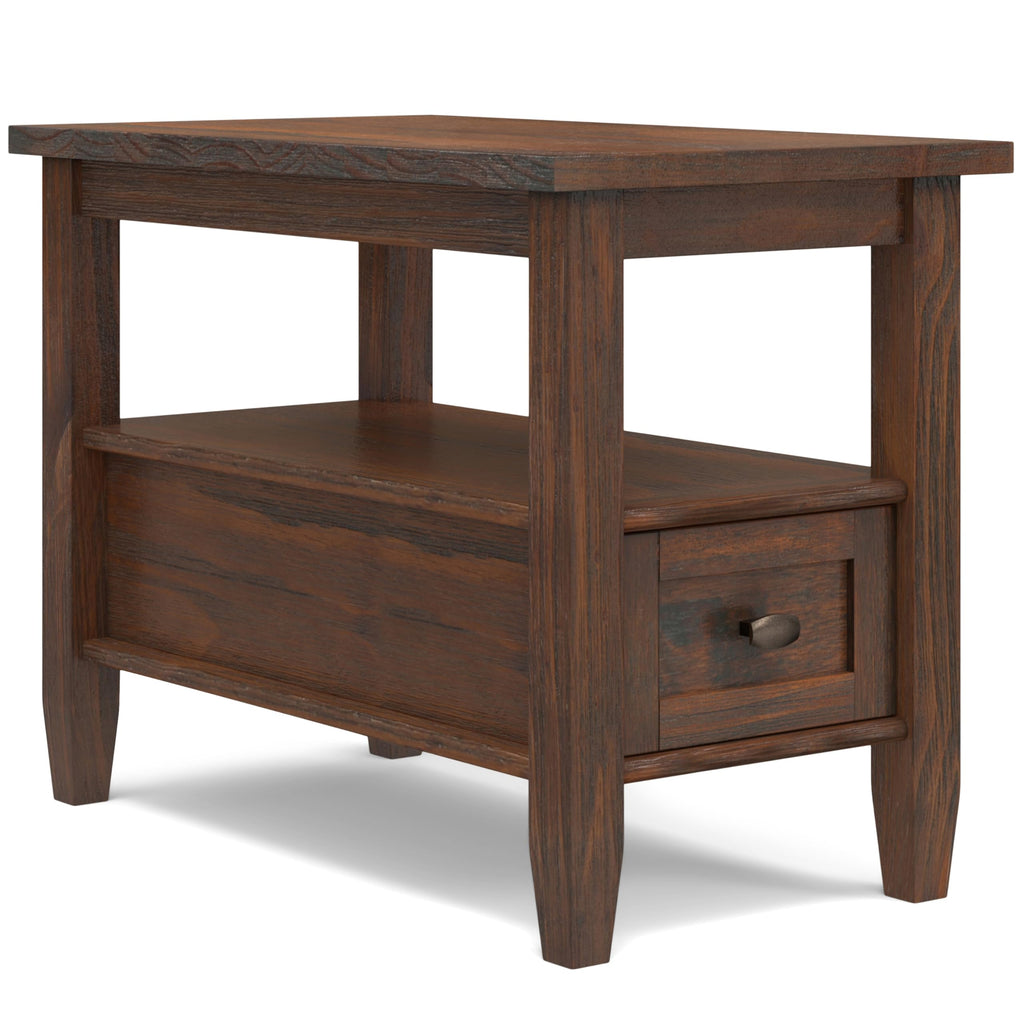 SIMPLIHOME Warm Shaker Solid Wood 20 inch Wide Rectangle Transitional End Side Table in Light Golden Brown for the Living Room and Bedroom