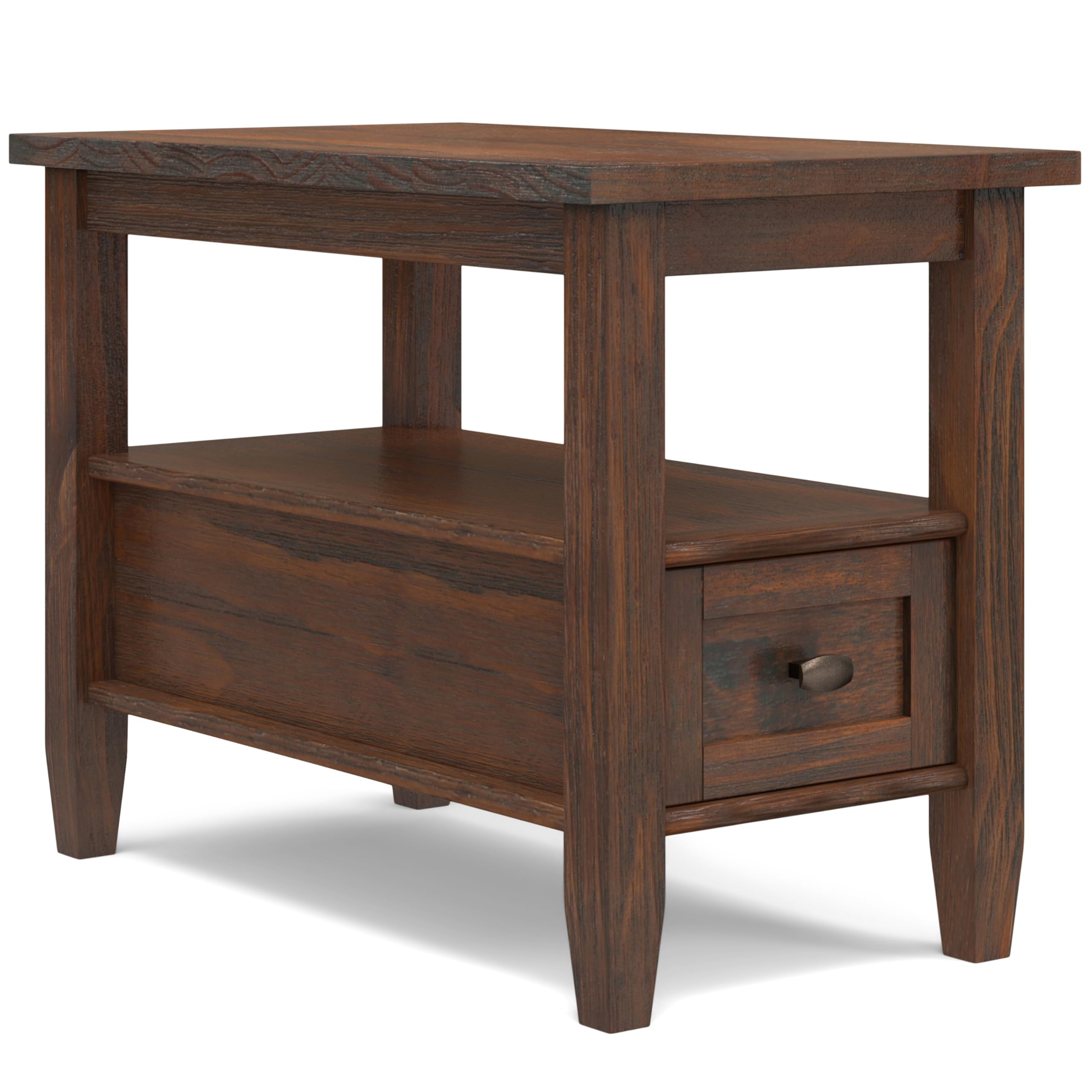 SIMPLIHOME Warm Shaker Solid Wood 20 inch Wide Rectangle Transitional End Side Table in Light Golden Brown for the Living Room and Bedroom