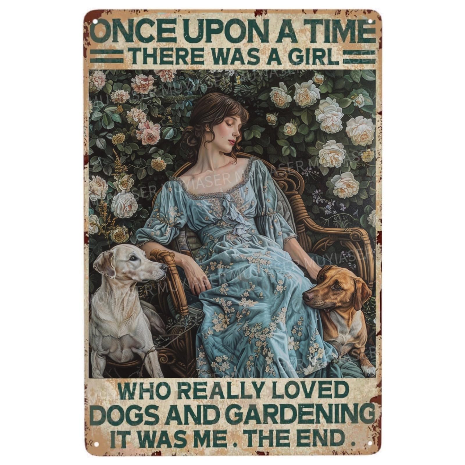 Metal Sign Easily Distracted By Cats & Garden Vintage Retro Aluminum Tin Sign for Garden, Kitchen, Office, Home, Bar, Cafe Decor 8x12 Inch