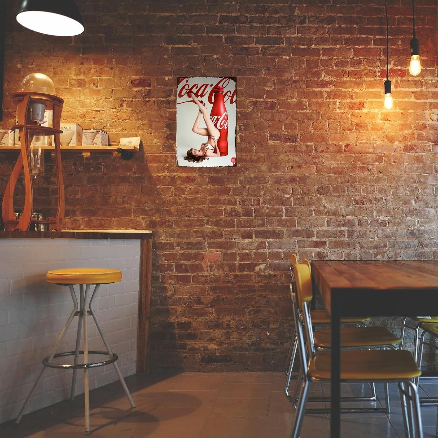 Coke Tin Sign Metal Poster Vintage Wall Decor, Coca Cola Hot Girl, for Pub Restaurants Cafe Club Plaque Man Cave Wall 8x12 Inch