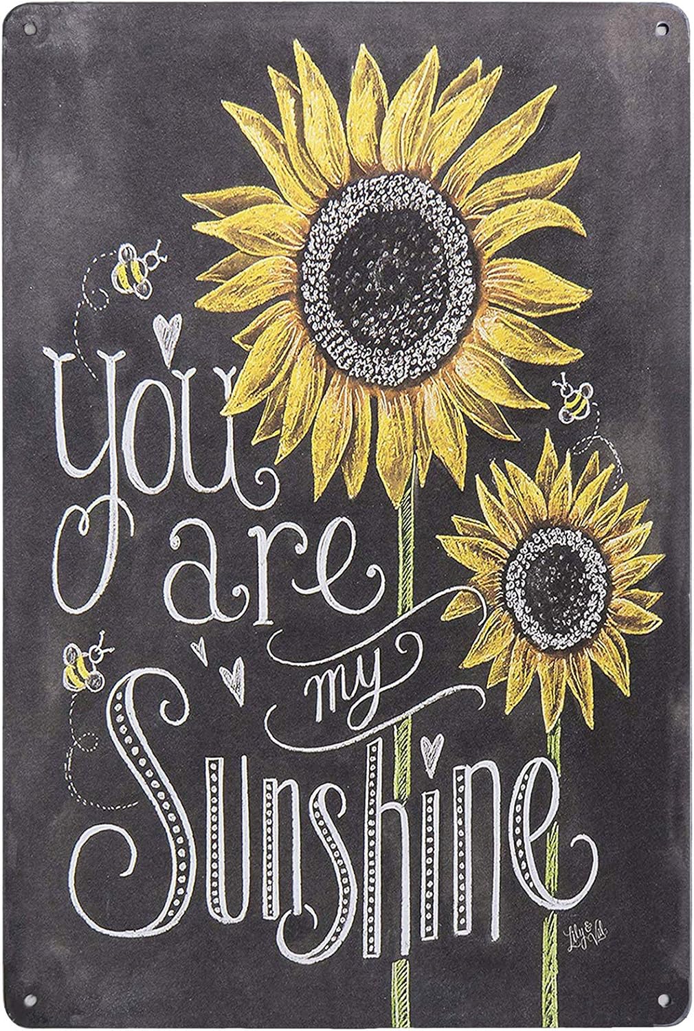 TISOSO Colorful Sunflowers You Are My Sunshine Vintage Tin Bar Sign Country Farm Kitchen Wall Home Decor Art Signs Gift for Friend 8X12Inch