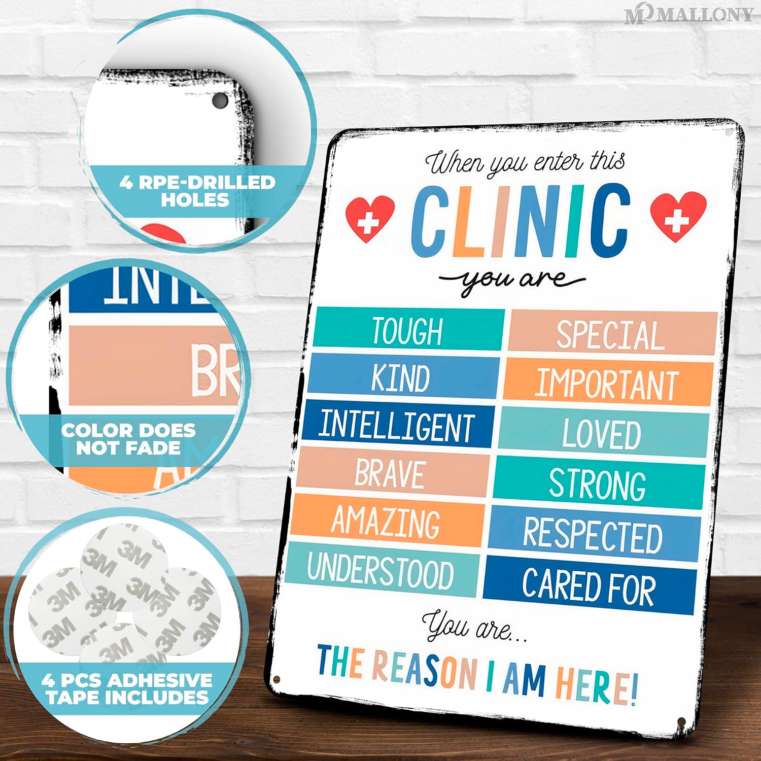 Mental Health Posters for Office When You Enter Clinic - Motivational Wall Art Office, Durable 12x8" Metal Tin Sign Room and Hall Wall Decor, Easy to Install & Non-Fade Colors, Health Class Posters