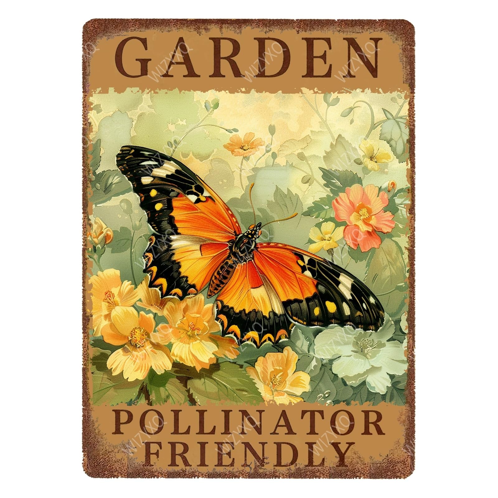 Floral and Bee Metal Signs In A World Where You Can Be Anything Funny Vintage Tin Sign Retro Wall Decor for Bee Lovers Room 8×12 Inches