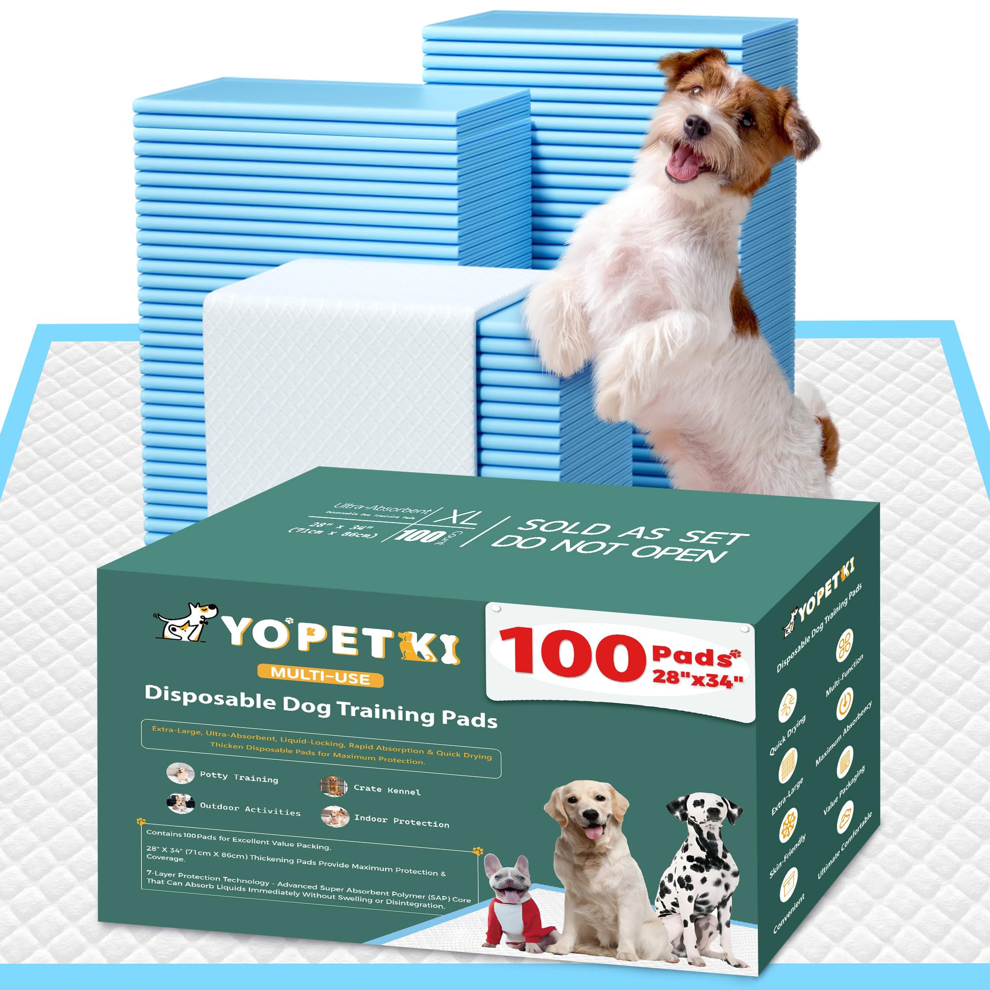 60 Count Extra Large Dog Pee Pads 28" x 34", Super Absorbent X-Large Puppy Pads Disposable Dogs Training Pads, Quick Drying Leak-Proof Dog Potty Pads for Doggies Puppies
