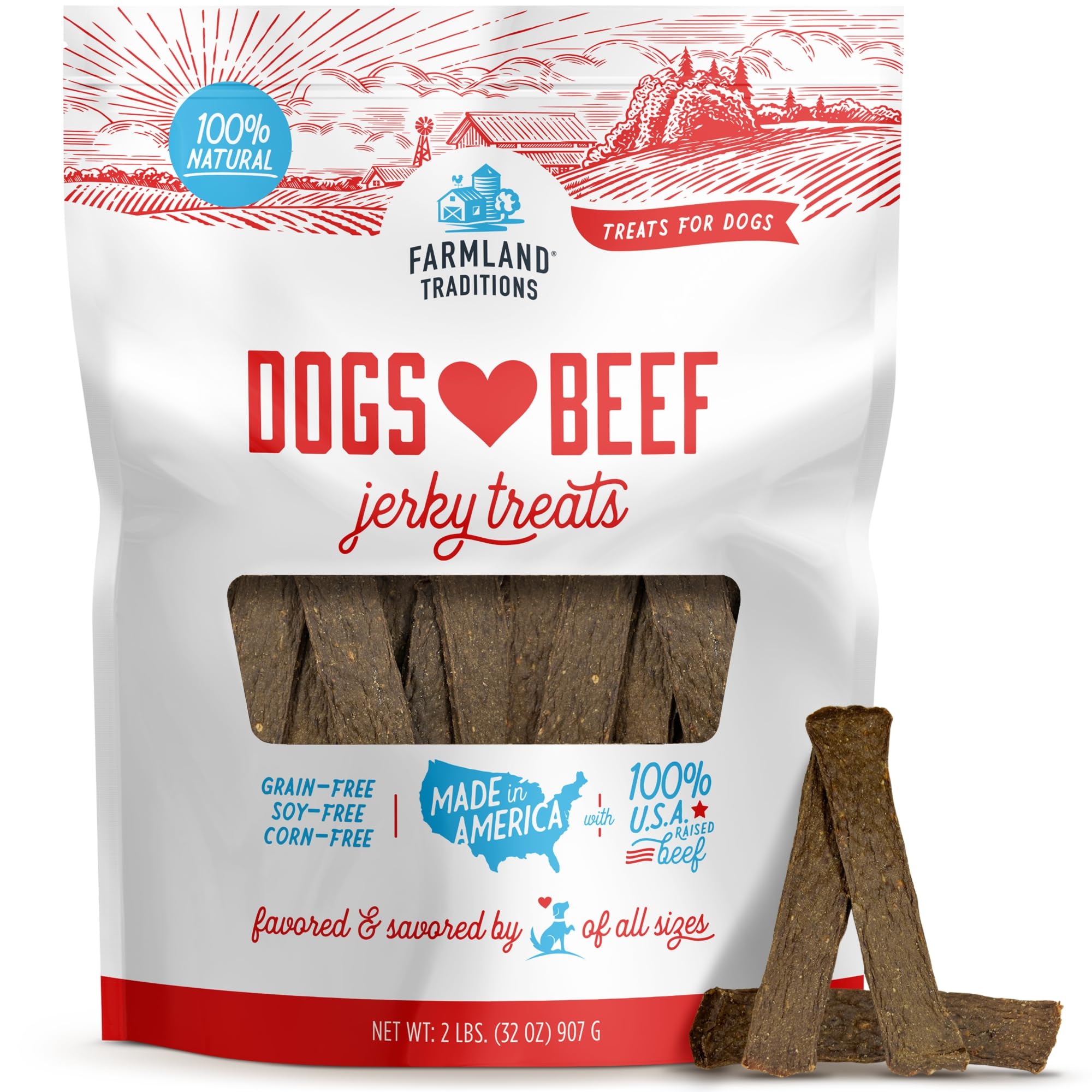 Farmland Traditions Filler Free Dogs Love Chicken Premium Jerky Treats for Dogs, 3 lb. Bag