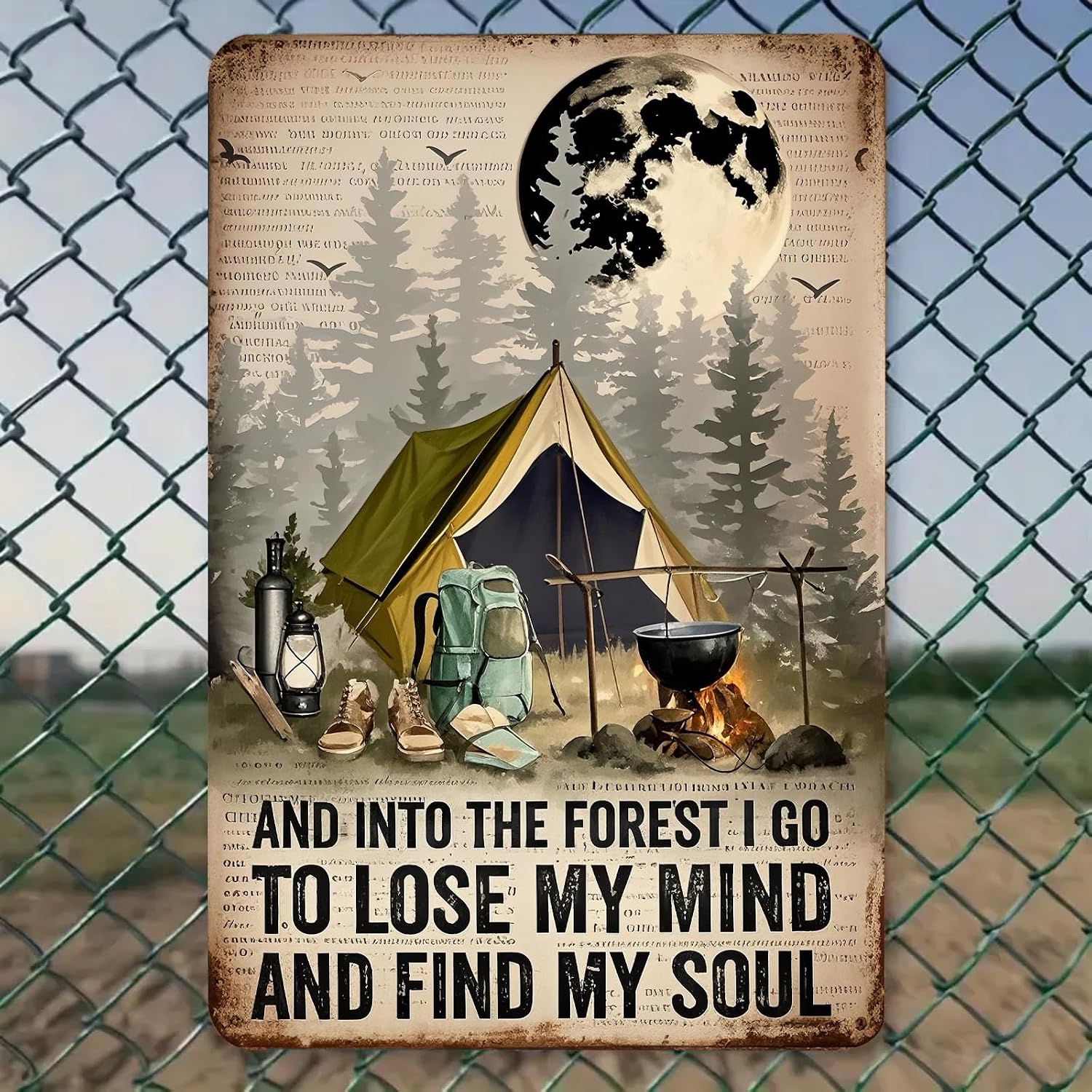 Retro Tin Sign - INTO THE FOREST I GO TO LOSE MY MIND AND FIND MY SOUL - Vintage Metal Wall Art for Home, Bar, Cafe, or Office Decor - Thoughtful Gift for Family, Friends or Coworkers-Styl 3