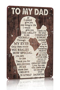 Smilelife Father's Day Dad Gifts from Daughter To My Dad Always Be My Hero Funny Tin Sign Perfect for Men Room Man Cave Office Garage Workshop Home Decor 8 x 12 Inch(3333)