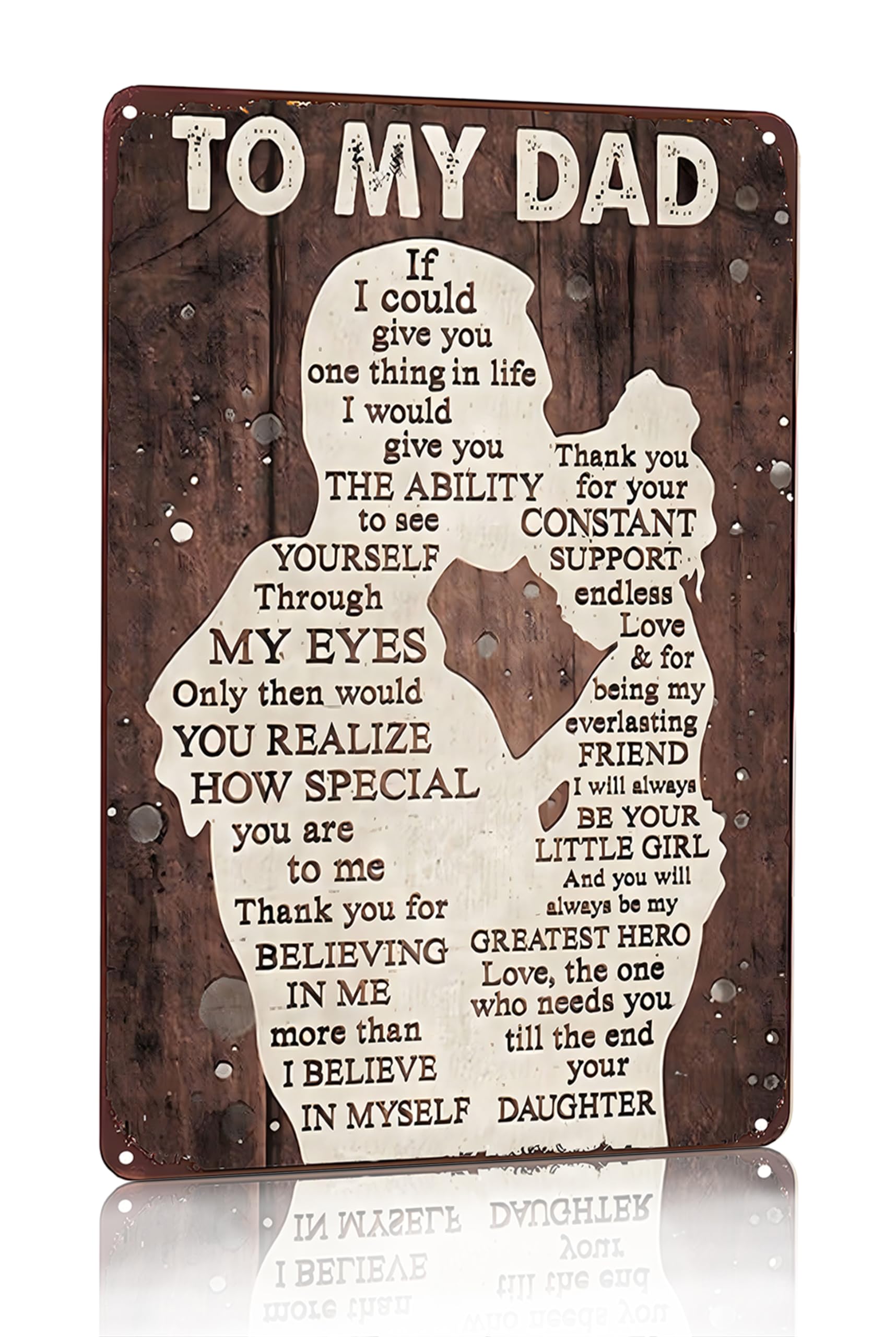 Smilelife Father's Day Dad Gifts from Daughter To My Dad Always Be My Hero Funny Tin Sign Perfect for Men Room Man Cave Office Garage Workshop Home Decor 8 x 12 Inch(3333)