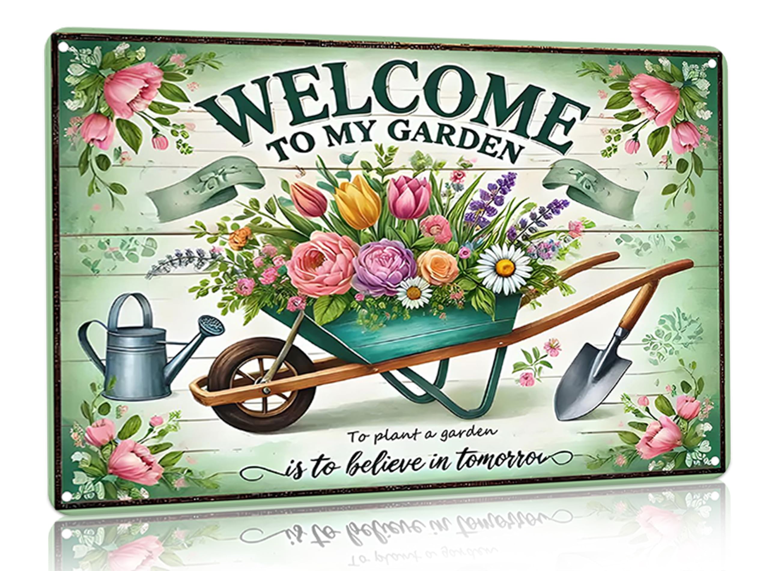 Bestylez Garden Gifts Vintage Gardening Signs Mom Grandma Birth Month Flower Tin Sign for Home Garden Greenhouse Living Room Bedroom Yard Cottage Outdoor Decor 8X12 Inch (3355)