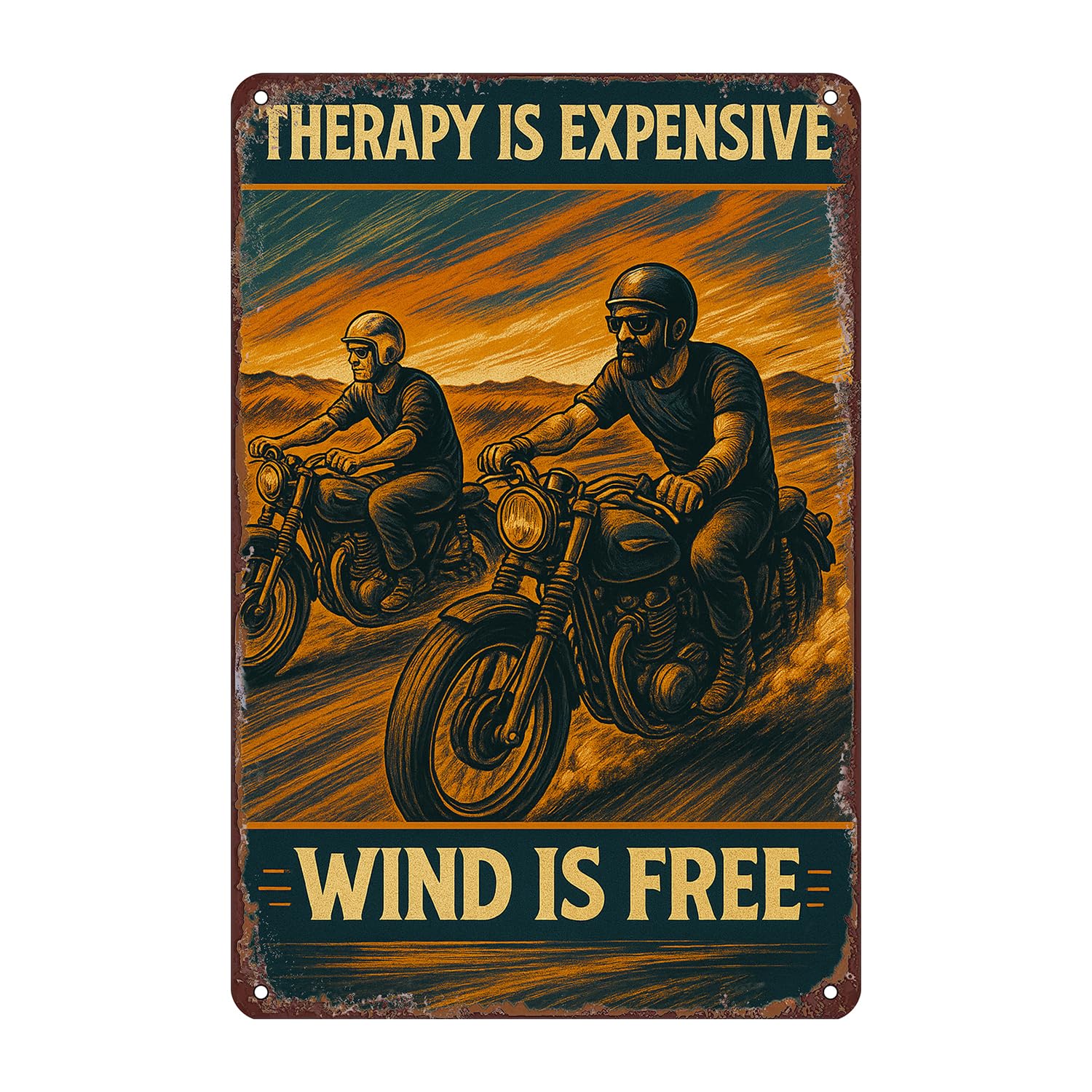 Motorcycle Parking Only Tin Sign Wall Decor - 12x8 Inch Tin Metal Retro Style Wall Art for Garage, Workshop, Bar, Biker Gift for Motorcycle Enthusiasts