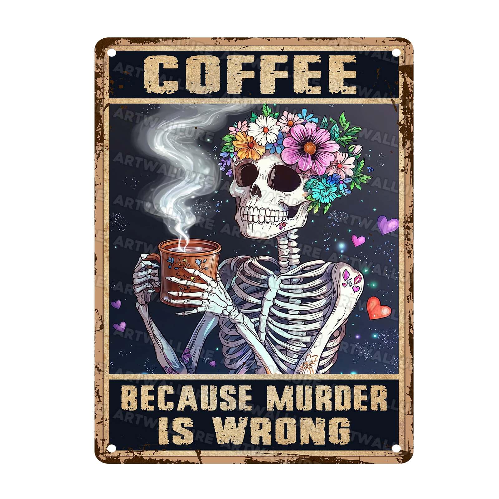 Woman Coffee Vintage Metal Tin Sign Drink Coffee Do Stupid Things Tin Sign for Home Office Decor 8x12Inch
