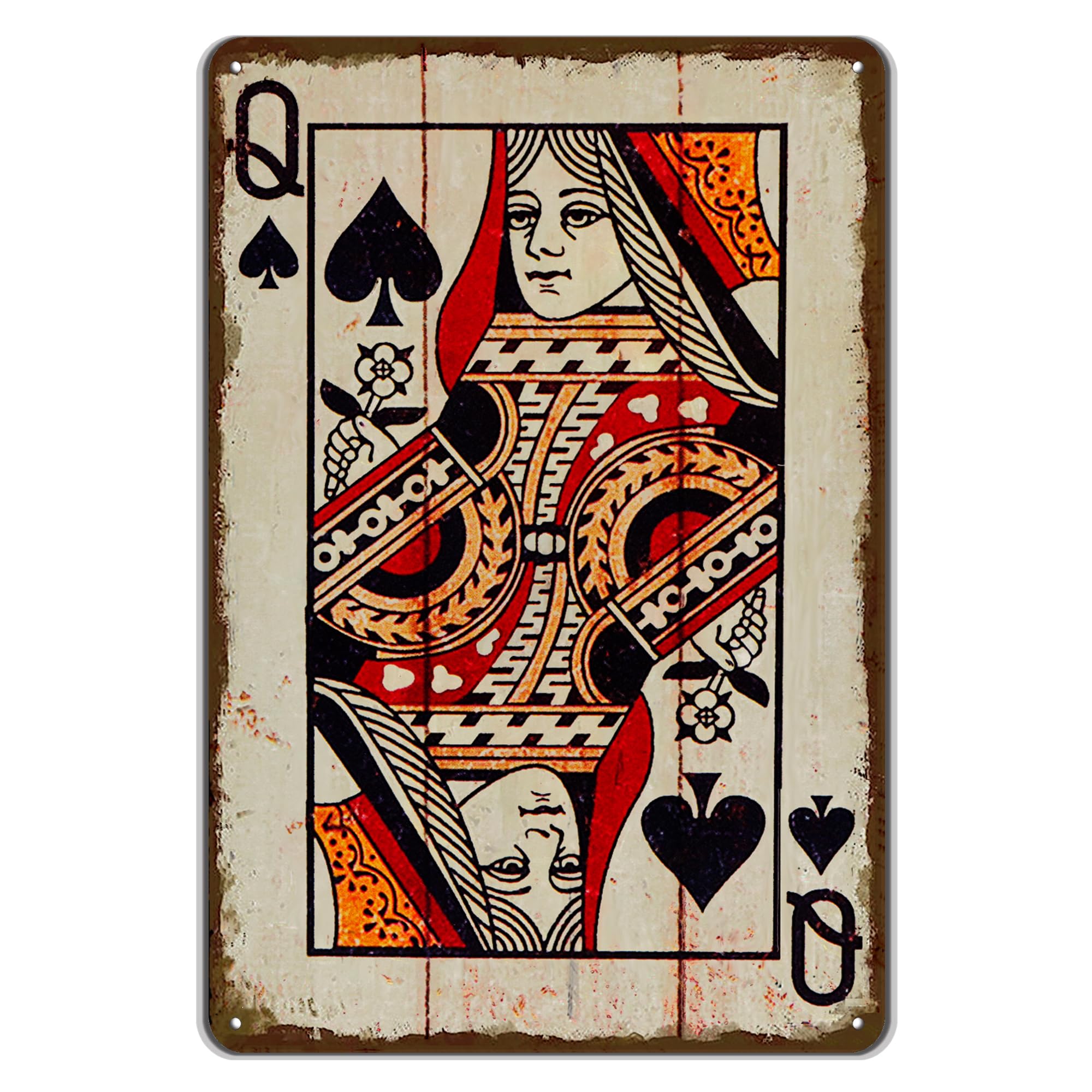 Vintage Poker Wall Decor Metal Sign Retro tin Sign Wall Decorative Signs for Man Cave Home Cafe Pub bar Shop 12x8 Inch Spades Ace