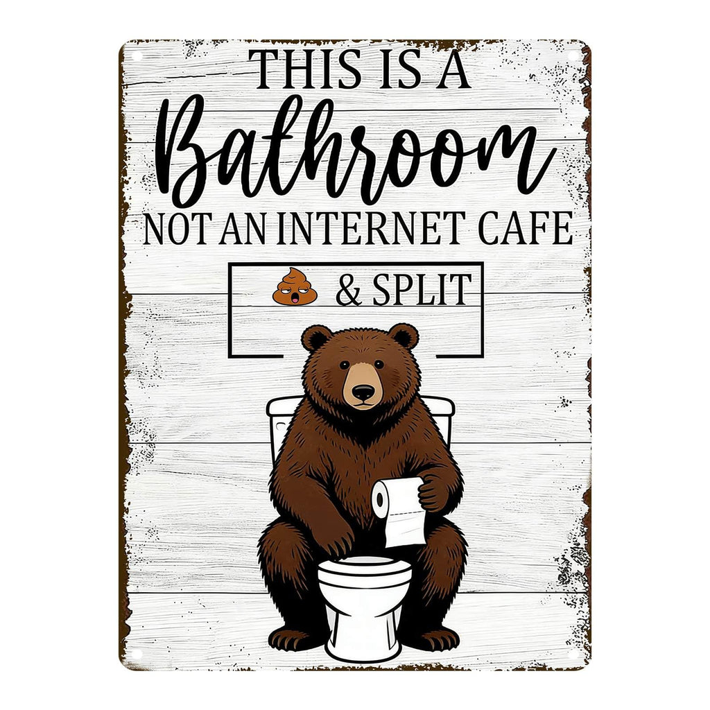 Funny Chicken Metal Tin Sign Bathroom Decor This Is A Bathroom Not An Internet Cafe Signs Retro Posters for Home Restroom Toilet Washroom 8x12inch