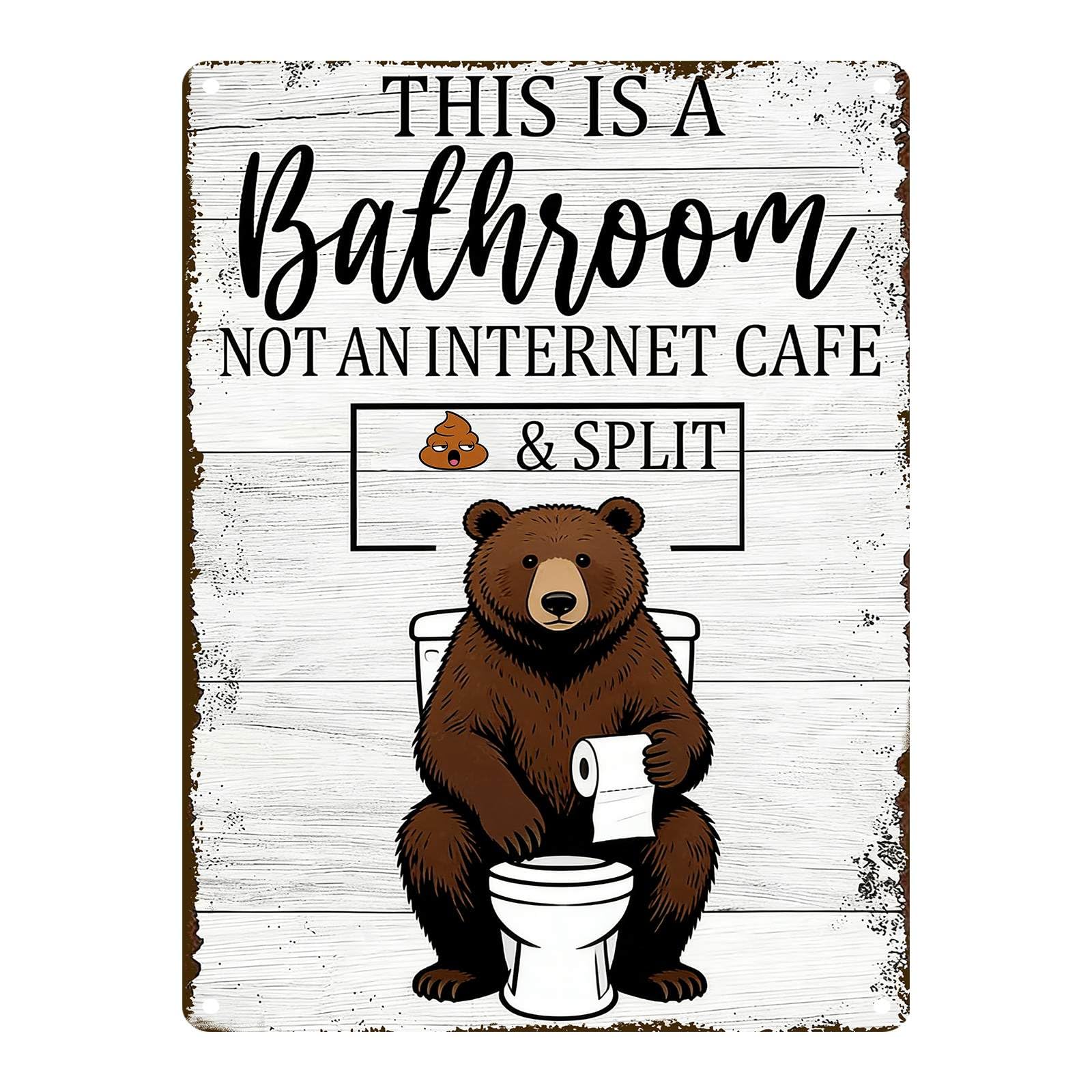 Funny Chicken Metal Tin Sign Bathroom Decor This Is A Bathroom Not An Internet Cafe Signs Retro Posters for Home Restroom Toilet Washroom 8x12inch