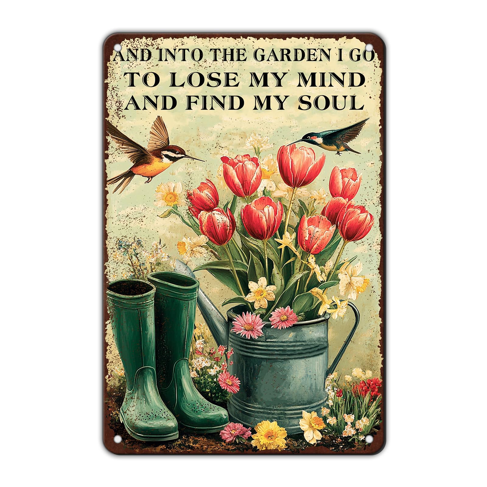 Metal Tin Sign Hummingbird Watercolor Colorful Bird Metal Sign Hummingbird Art Decor Hummingbird Paradise Wall Sign 8x12 Inch
