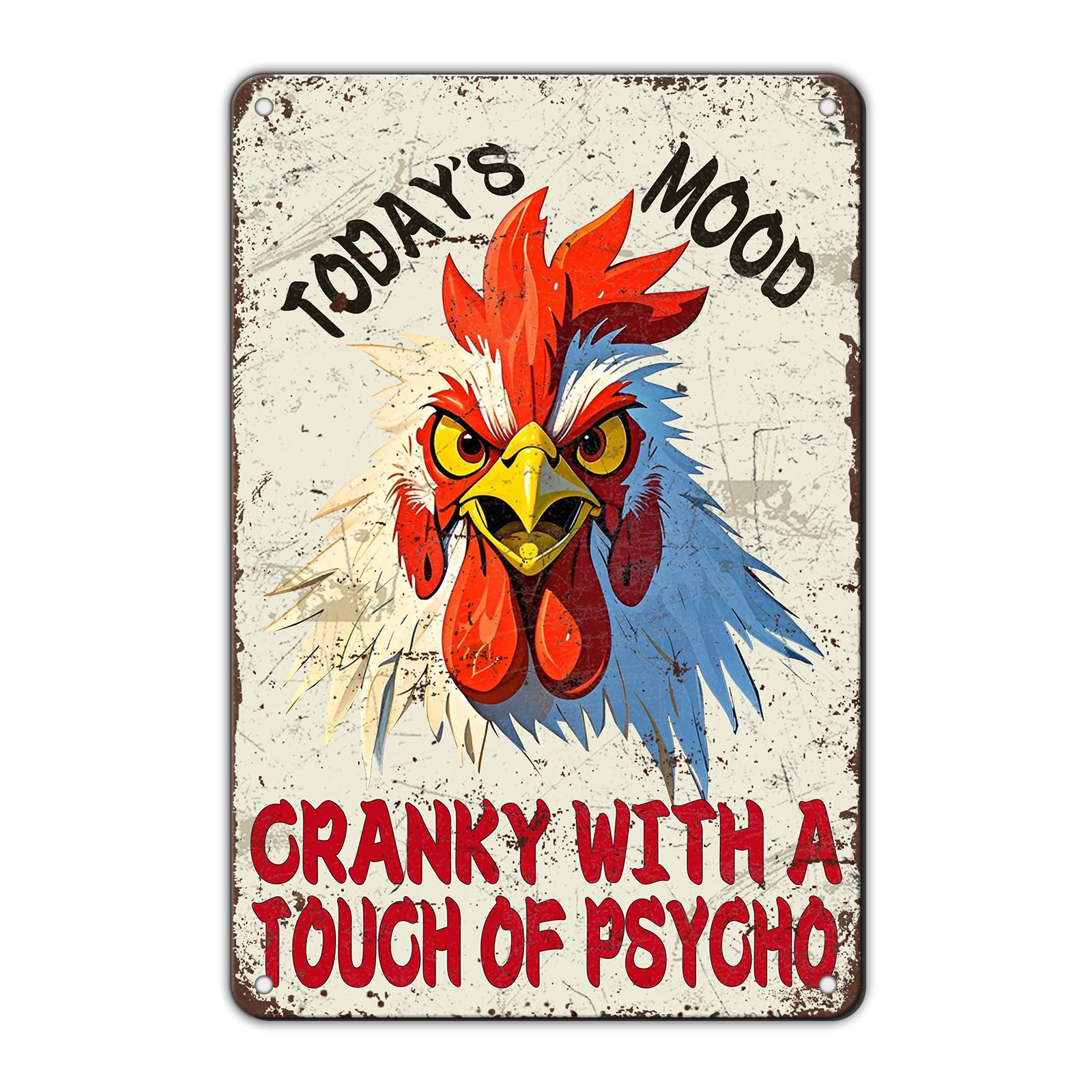 Chicken Metal Signs Rooster Kitchen Wall Decor Today I Will Pry More Worry Less Tin Sign 12x8 Inch Funny Chicken Coop Accessories Rooster Home Farm Yard Garden Decor