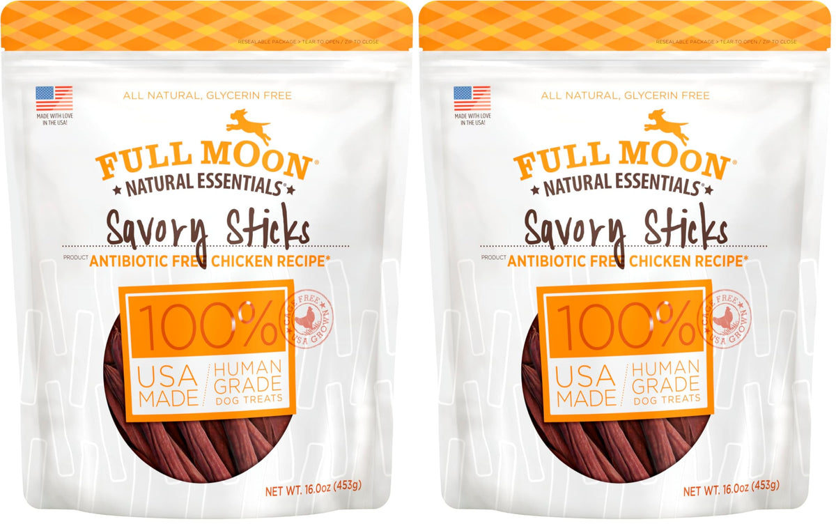 Full Moon All Natural Human Grade Dog Treats, Essential Beef Savory Sticks, 22 Ounce, 1.375 Pound (Pack of 1)