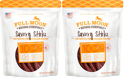 Full Moon All Natural Human Grade Dog Treats, Essential Beef Savory Sticks, 22 Ounce, 1.375 Pound (Pack of 1)