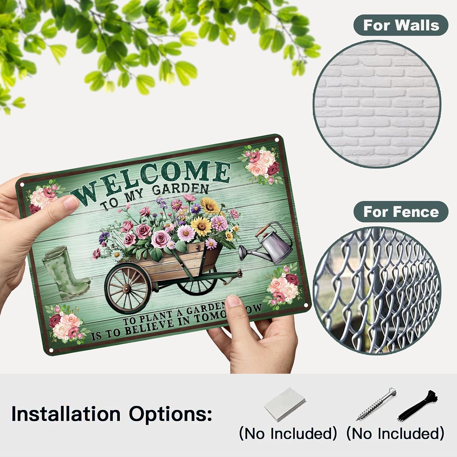 Gardening Gifts Metal Gardening Signs Welcome to My Garden Vintage Tin Sign for Home Garden Greenhouse Living Room Bedroom Yard Cottage Outdoor Decor 8x12Inch