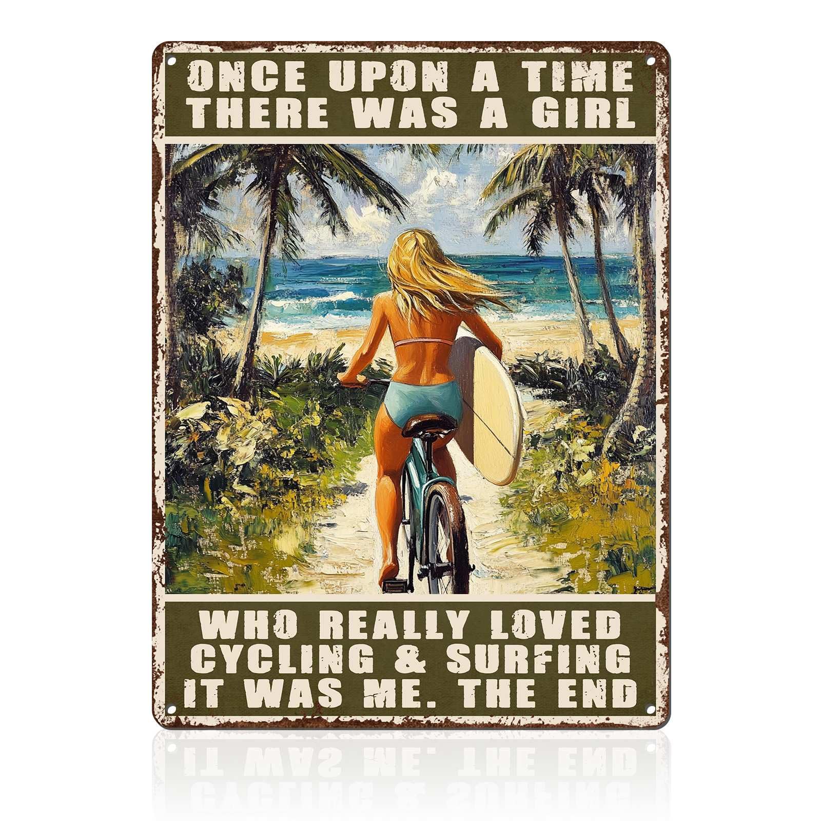 Retro Beach Metal Tin Sign Wall Art Vintage Surf Shack Decor The Beach Is Calling Coastal Home Bar Decor 8x12inch