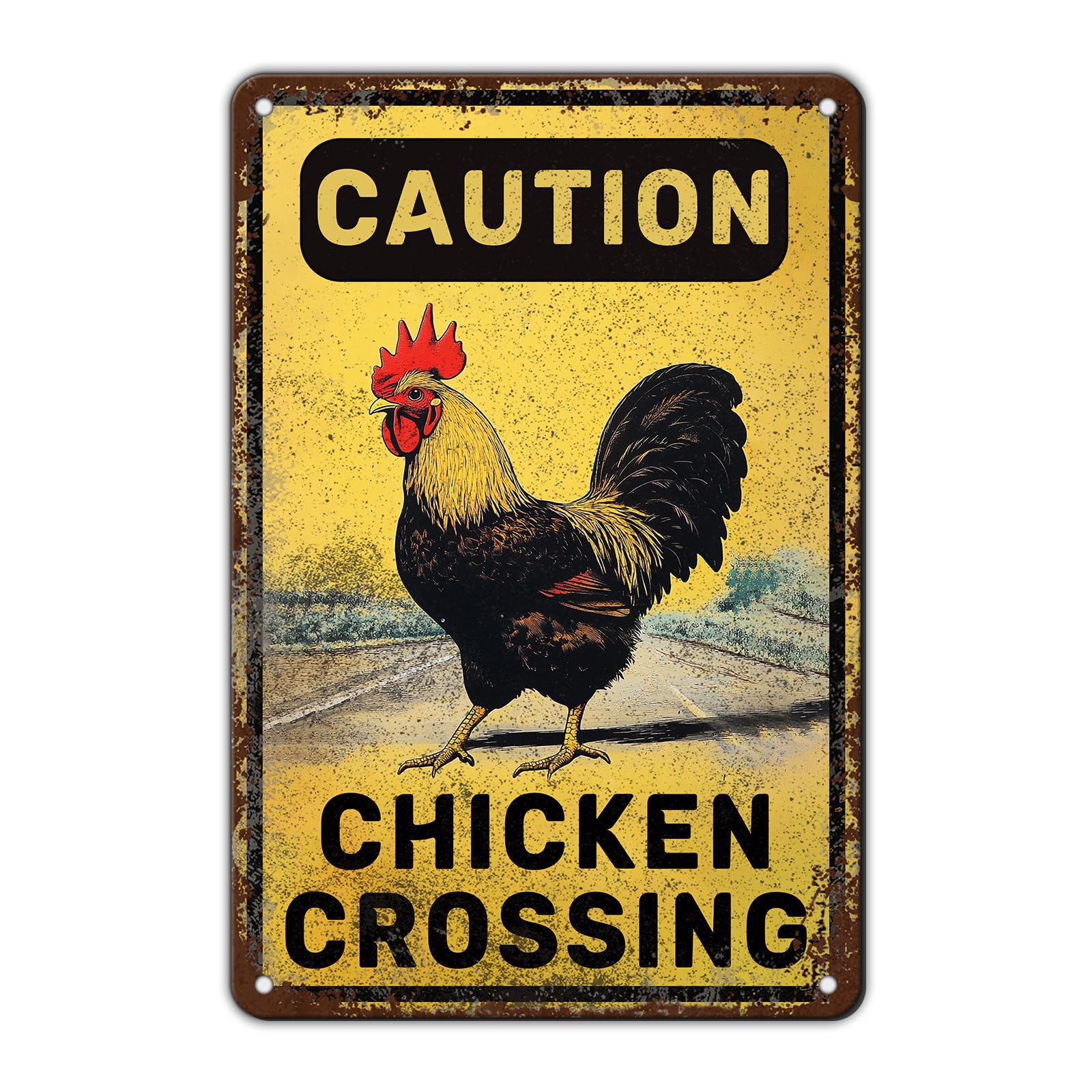 Funny Chicken Signs Welcome To My Kitchen Humorous Cartoon Rooster Cooking Aluminium Sign Metal Chicken Signs Decor Home Ktichen Farm Are Wall 12x8 Inch Vintage Chicken Signs Metal Tin Poster