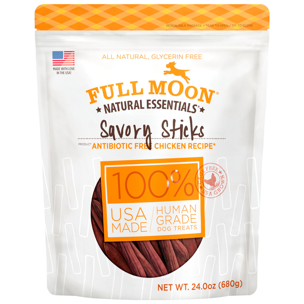 Full Moon All Natural Human Grade Dog Treats, Essential Beef Savory Sticks, 22 Ounce, 1.375 Pound (Pack of 1)