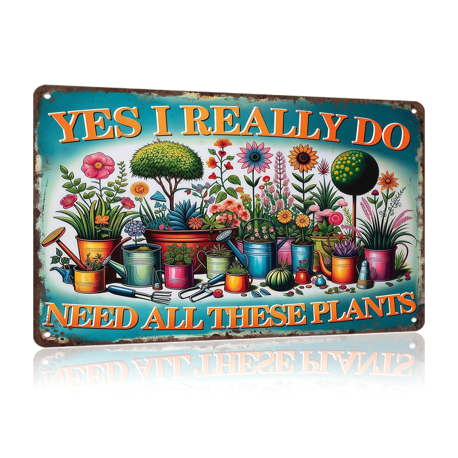 Funny Welcome To My Happy Place Metal Tin Sign, Vintage Rustic Wall Art Decor for Home Bedroom Porch Garden Farmhouse Decoration, 8 x 12 Inch