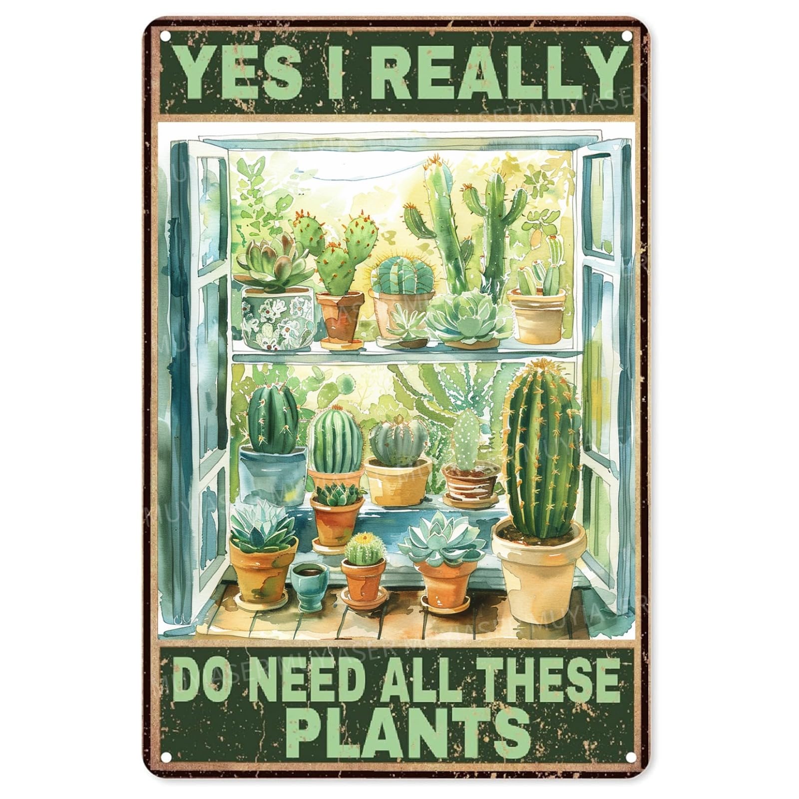 Metal Sign Easily Distracted By Cats & Garden Vintage Retro Aluminum Tin Sign for Garden, Kitchen, Office, Home, Bar, Cafe Decor 8x12 Inch