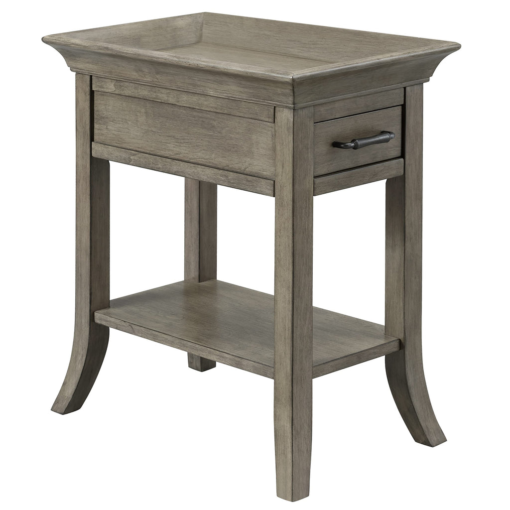 Leick Home Mission End Table, Solid Wood, 1 Storage Drawer, Bottom Display Shelf, Narrow, Slatted Sides, Easy-Assembly, Medium Oak, 22.5 in L x 12 in W x 24 in H, 8202