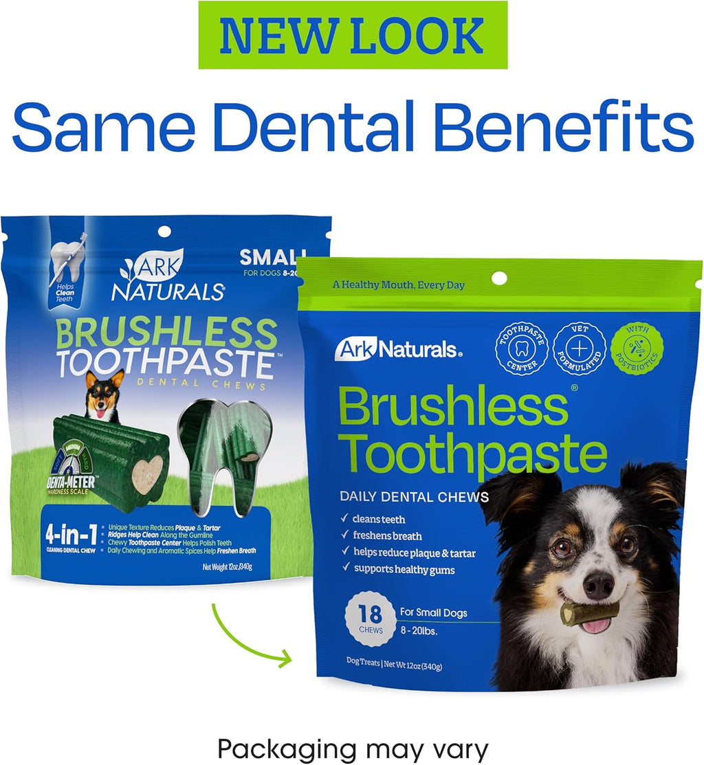 Ark Naturals Brushless Toothpaste, Dog Dental Chews for Small Breeds, Freshens Breath, Helps Reduce Plaque & Tartar, 12oz, 1 Pack