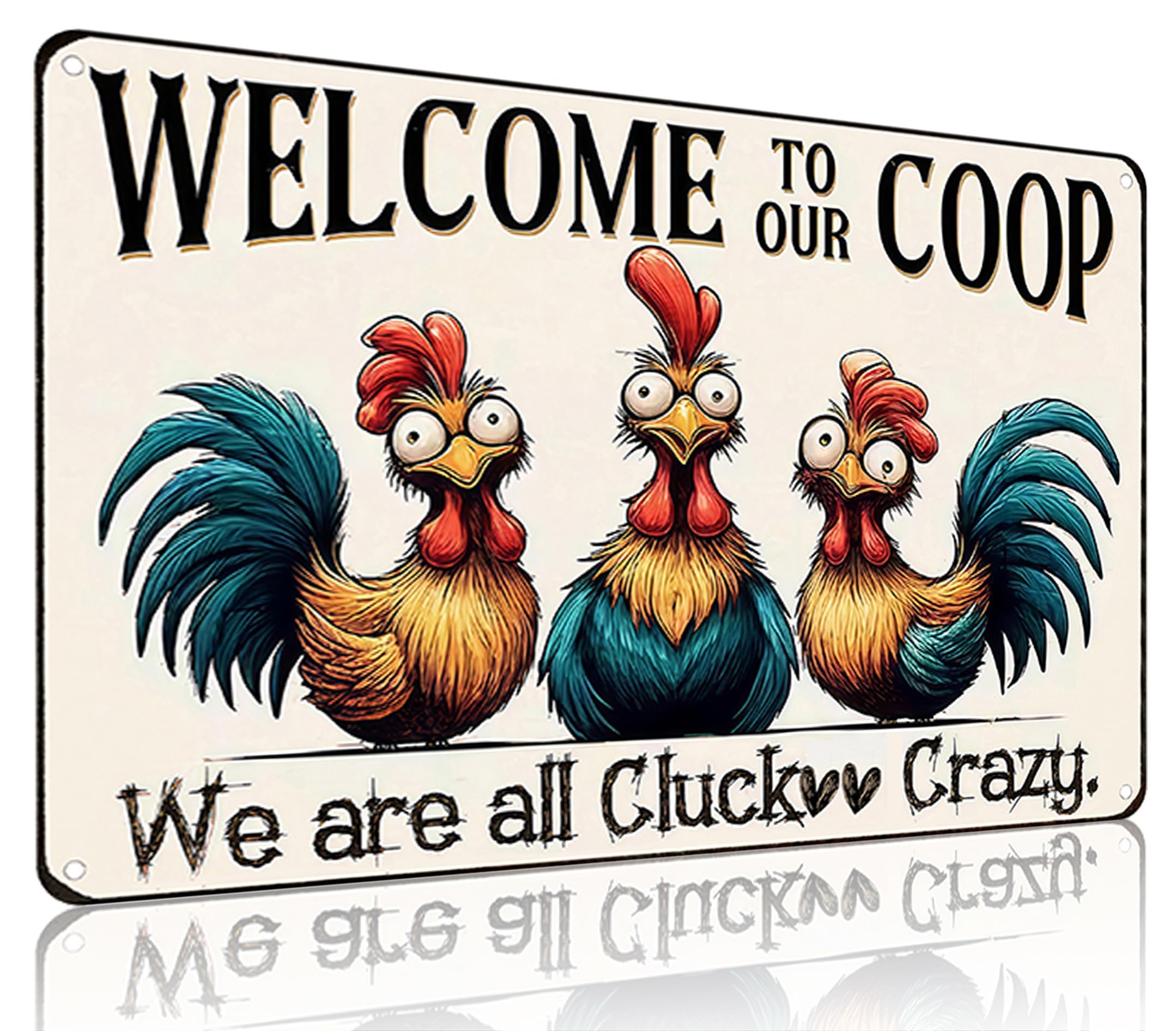 Funnysign Chicken Gifts Vintage Chicken Today's Mood Tin Sign for Chicken Coop Farm Kitchen Garden Yard Decor 8x12 inch (3914)