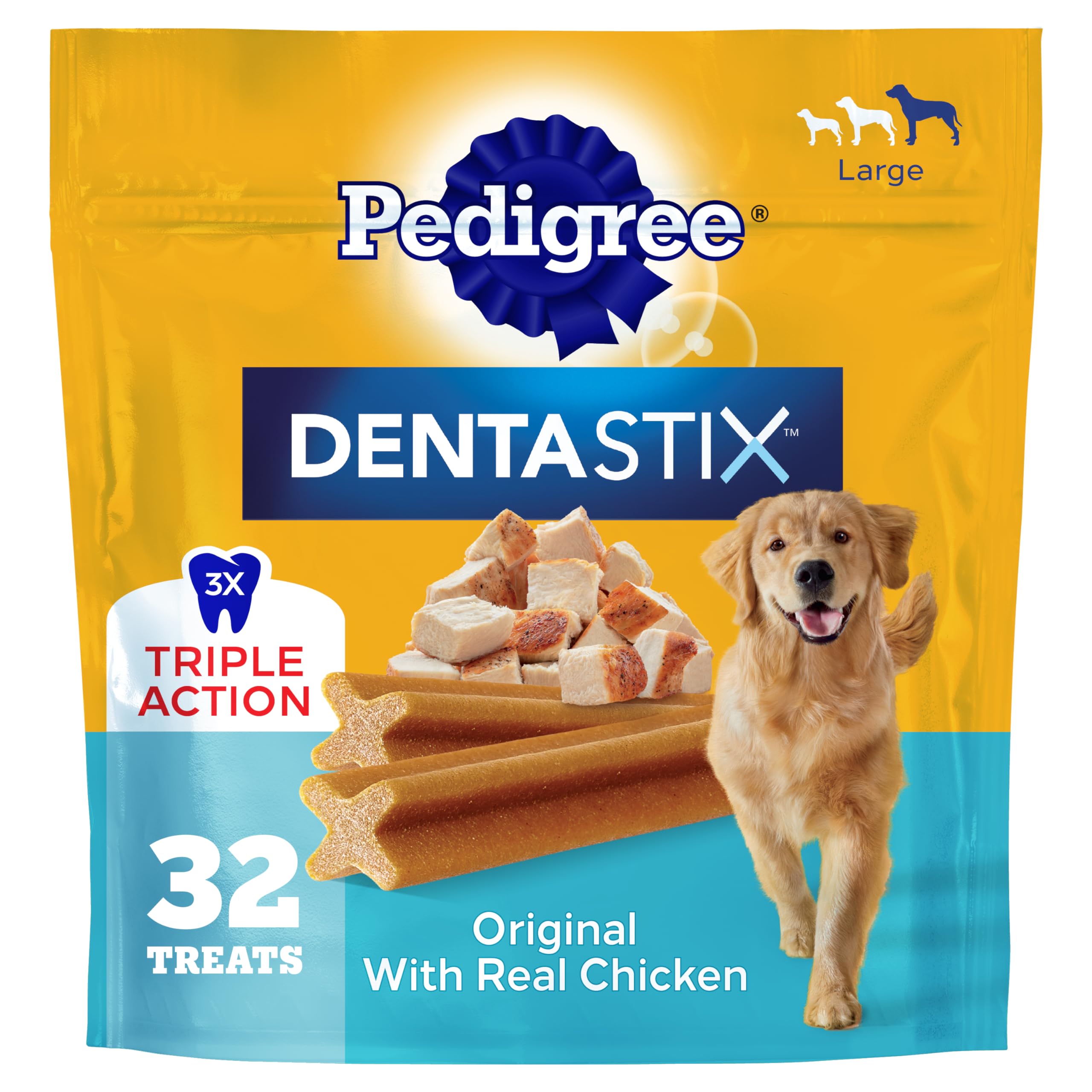 Pedigree Dentastix Large Dog Treats, Original, Beef & Fresh, 2.73 lb. Variety Pack (51 Treats Total)