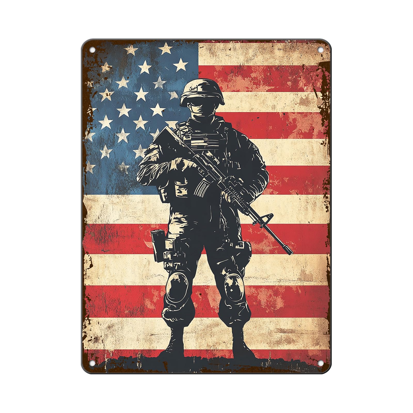 Patriotic Metal Tin Sign Funny American Patriotic Man Tin Sign American Flag Sign 4th of July Vintage Metal Poster Wall Decor for Man Cave Bar Party Garage Outdoor 8x12 Inch