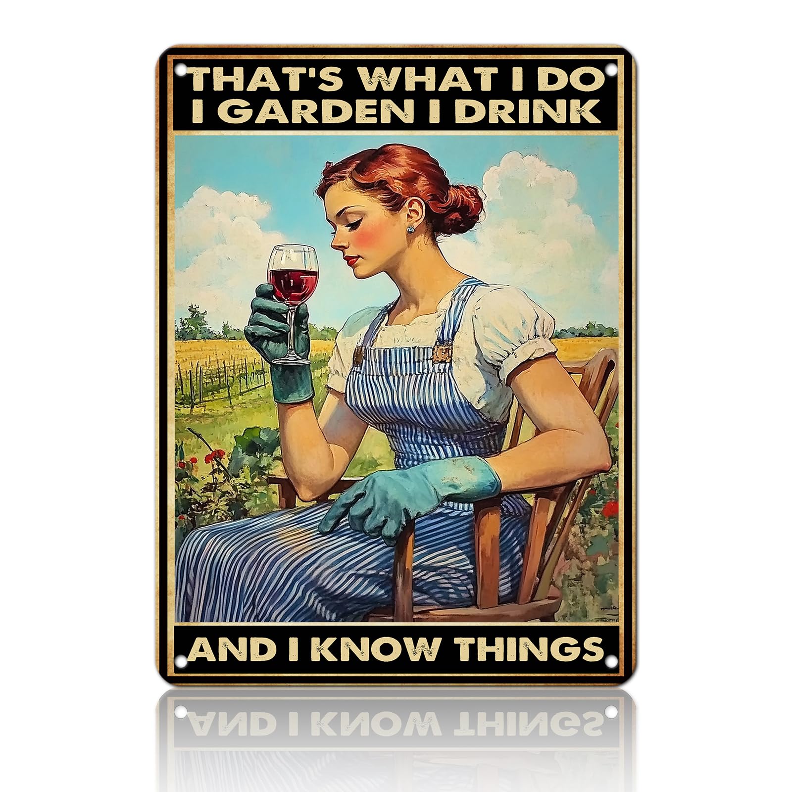 KIYOYO Vintage Tin Metal Sign Poster Grow Positive Thoughts Vintage Poster Flower Head Girl Poster Mental Health Poster Motivational Poster Emotions Poster Vintage Wall Home Decor 8x12 Inch