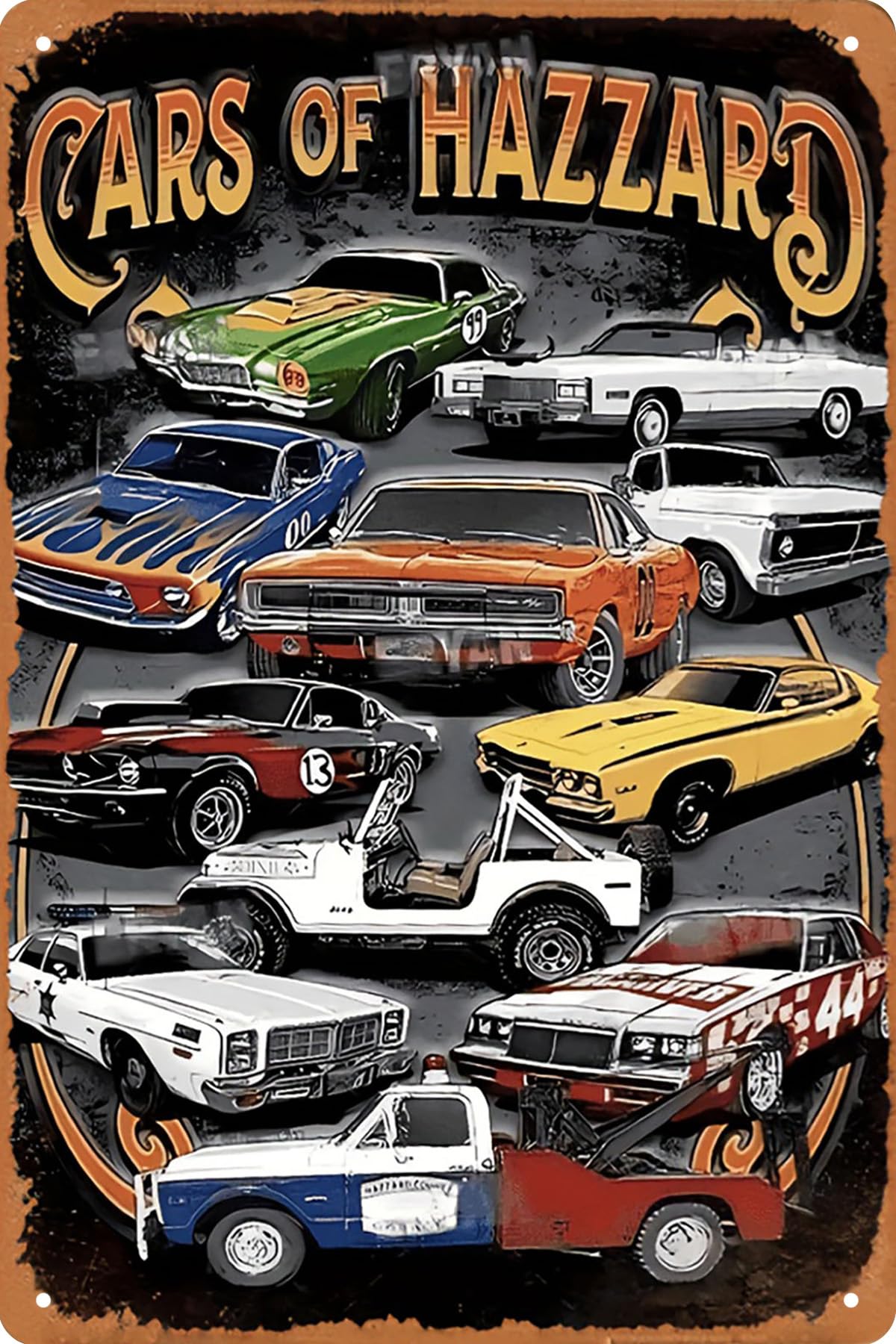 Vintage Racing Car Tin Sign, Retro Garage Metal Sign, Car Lover Gift,Wall Decor for Man Cave,Cars Room,Bar, Cafes Pubs,Outdoor Patio 8x12 Inches (LOWRIDER)