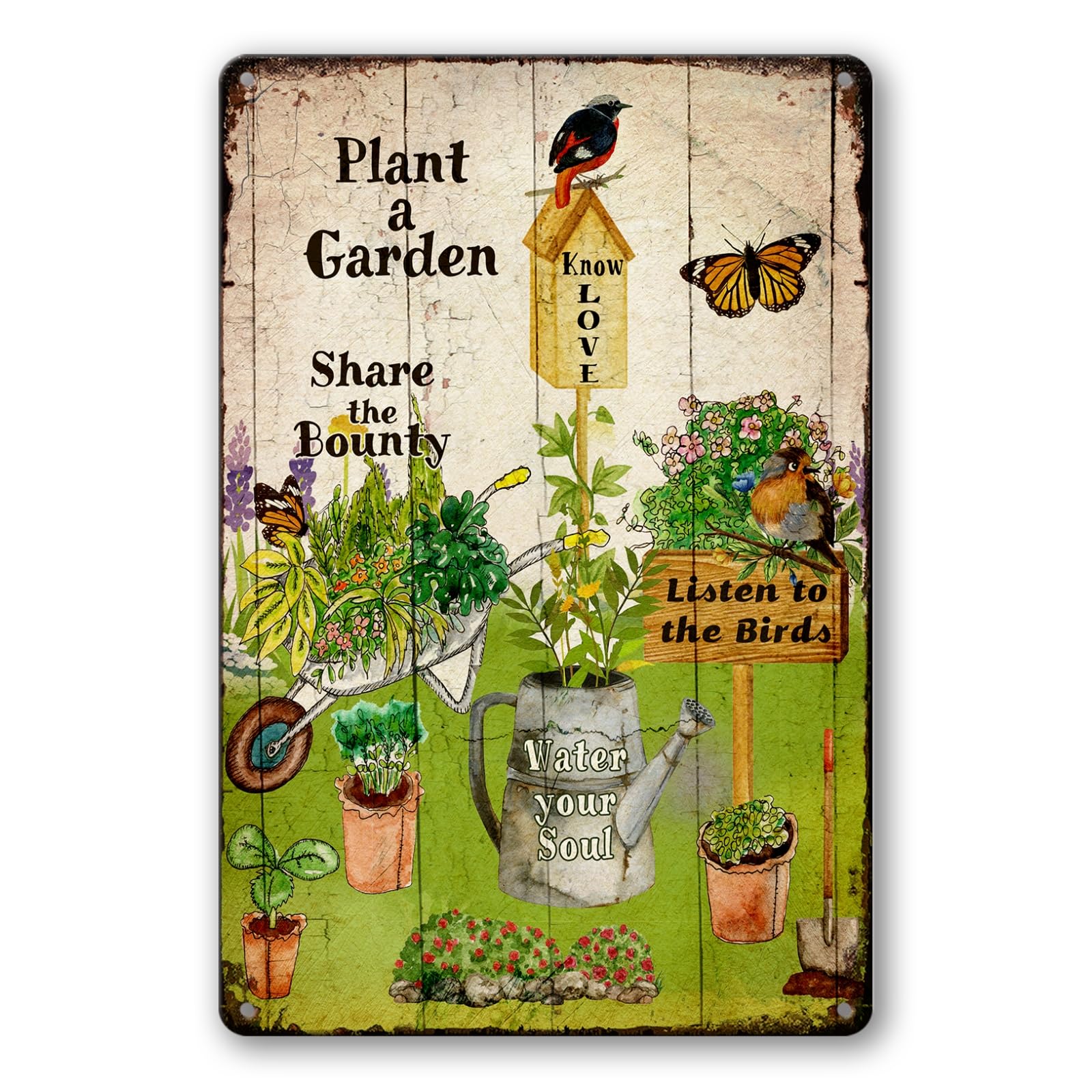 Retro Garden Rules Sign Vintage Garden Metal Signs Patio Wall Decor Outdoor Yard Signs For Home Porch Patio Gardening Shed Decorations 8 X 12 Inch