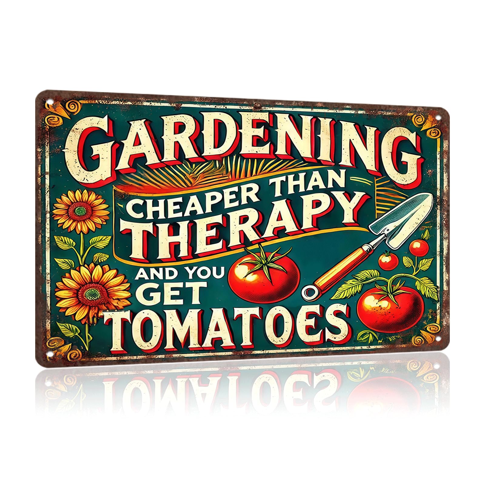 Funny Welcome To My Happy Place Metal Tin Sign, Vintage Rustic Wall Art Decor for Home Bedroom Porch Garden Farmhouse Decoration, 8 x 12 Inch