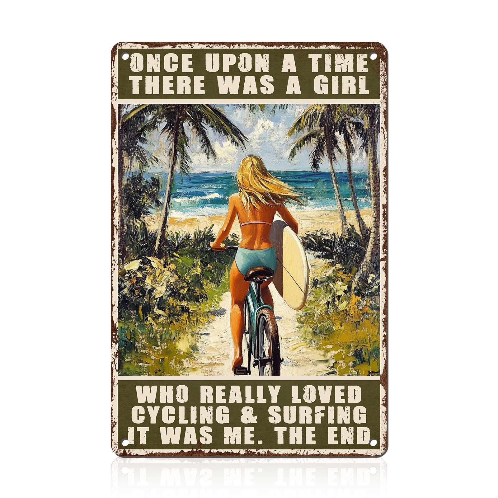 Retro Beach Metal Tin Sign Wall Art Vintage Surf Shack Decor The Beach Is Calling Coastal Home Bar Decor 8x12inch