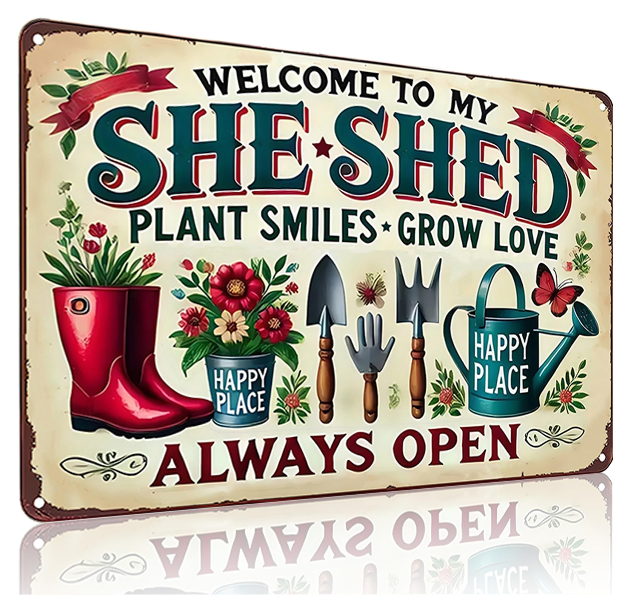 Bestylez Garden Gifts Vintage Gardening Signs Mom Grandma Birth Month Flower Tin Sign for Home Garden Greenhouse Living Room Bedroom Yard Cottage Outdoor Decor 8X12 Inch (3355)