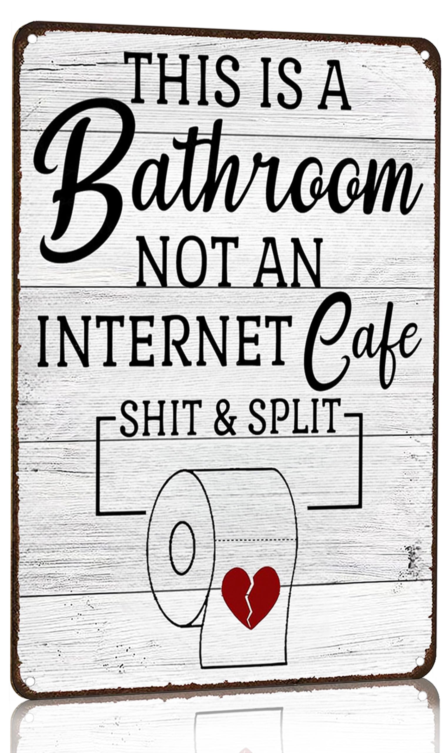 Crazysign Funny Bathroom Toilet Decor Sign Bathroom Rules Quotes Wall Art Vintage Tin Sign 8x12 Inches (3092)