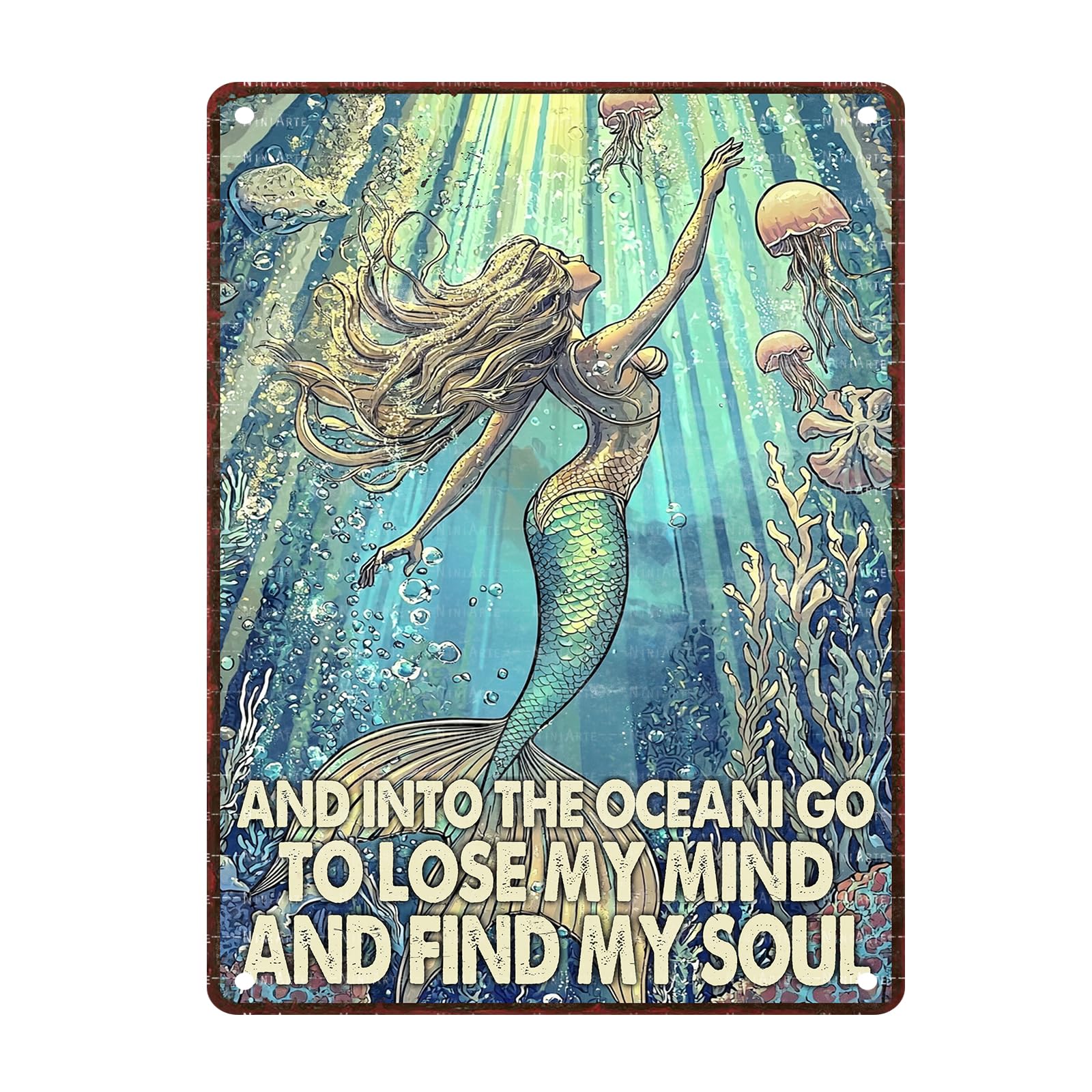 Pin Up Girl Fishing Metal Tin Sign The Way to A Man's Heart Through His Fly Vintage Sign for Wall Art Decor for Home Angler Wall Decor Cafes Lake House Seascape Decor 8X12Inch