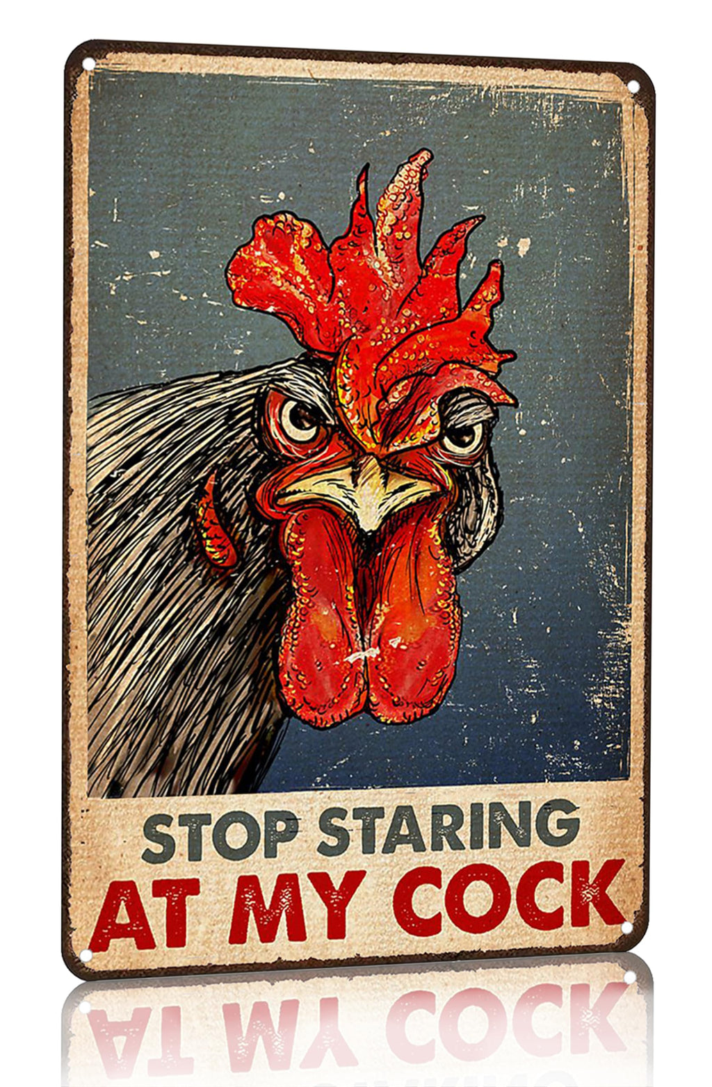 Smilelife Funny Chicken Gifts I'm Going To Let God Fix It Tin Sign for Home Farm Chicken Coop Farmhouse Kitchen Garden Decor 8 X 12 Inch (3520)