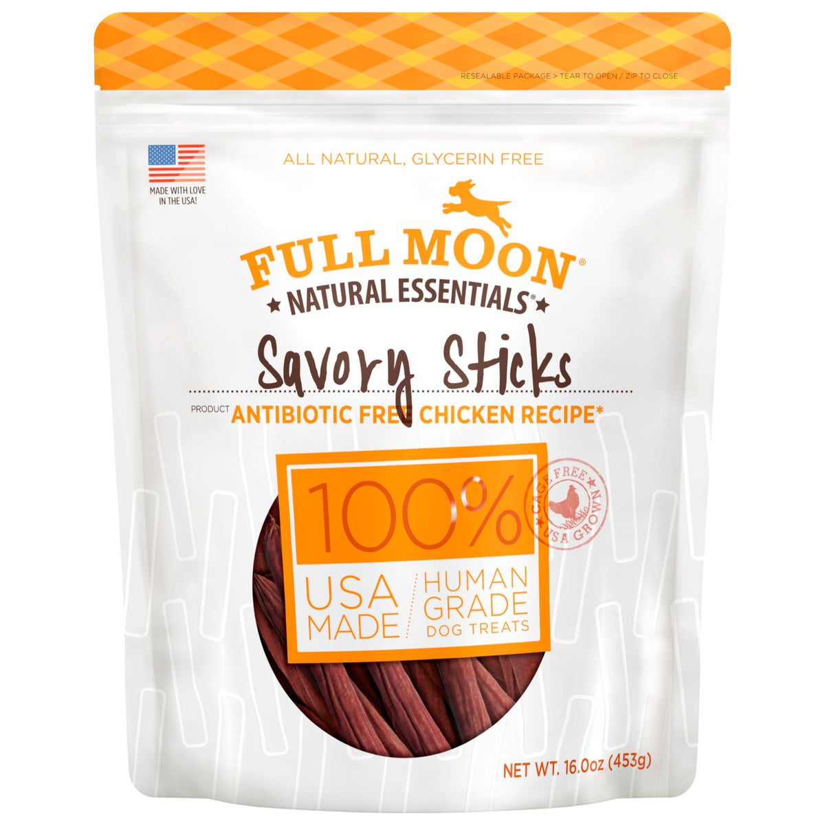 Full Moon All Natural Human Grade Dog Treats, Essential Beef Savory Sticks, 22 Ounce, 1.375 Pound (Pack of 1)