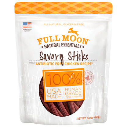 Full Moon All Natural Human Grade Dog Treats, Essential Beef Savory Sticks, 22 Ounce, 1.375 Pound (Pack of 1)