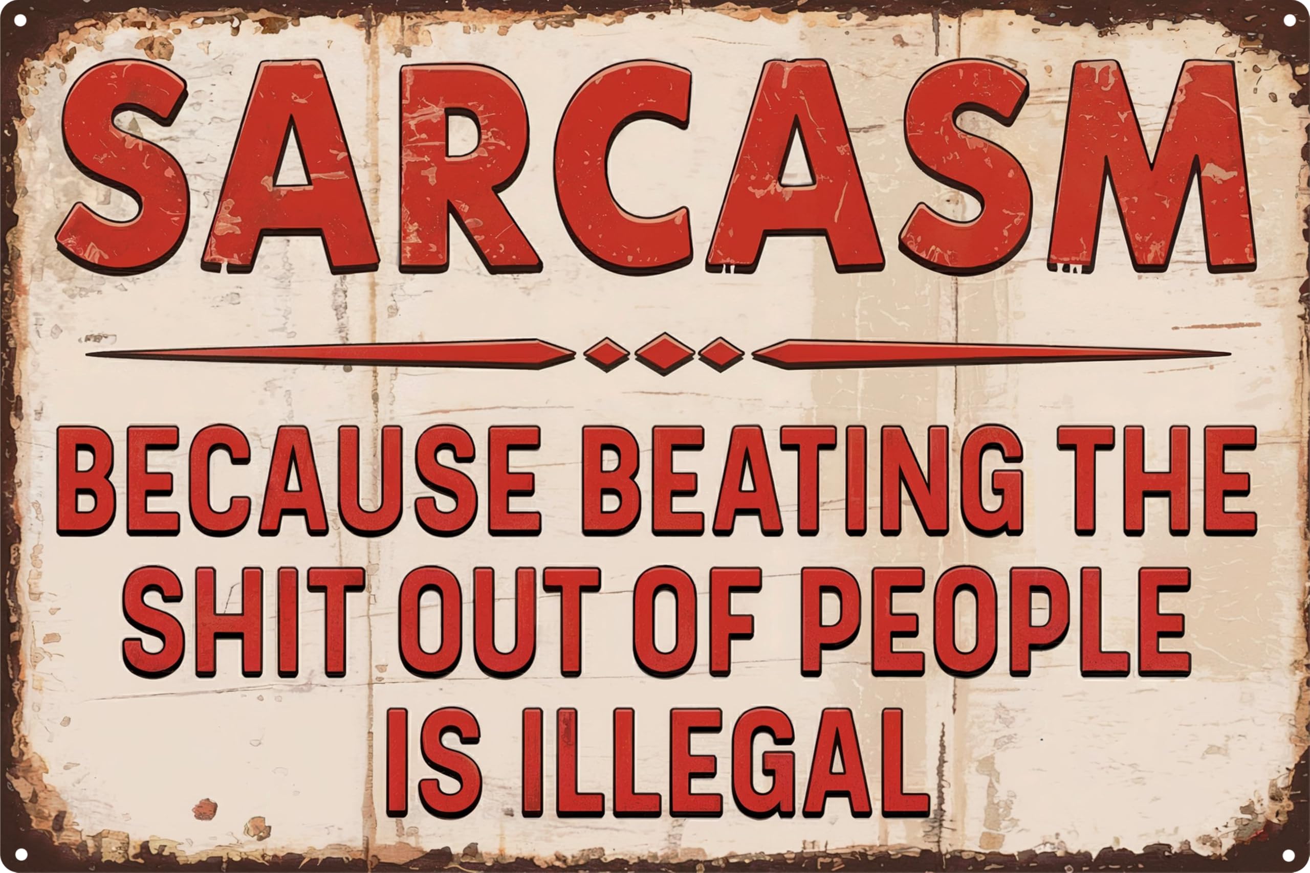 Sarcastic Metal Retro Tin Sign 8x12 in Funny Poster for Outdoor Wall Decor Street Yard Porch Garage Home Cafe Bar Club Farm Garden for Man Cave Store Art Holiday Gift