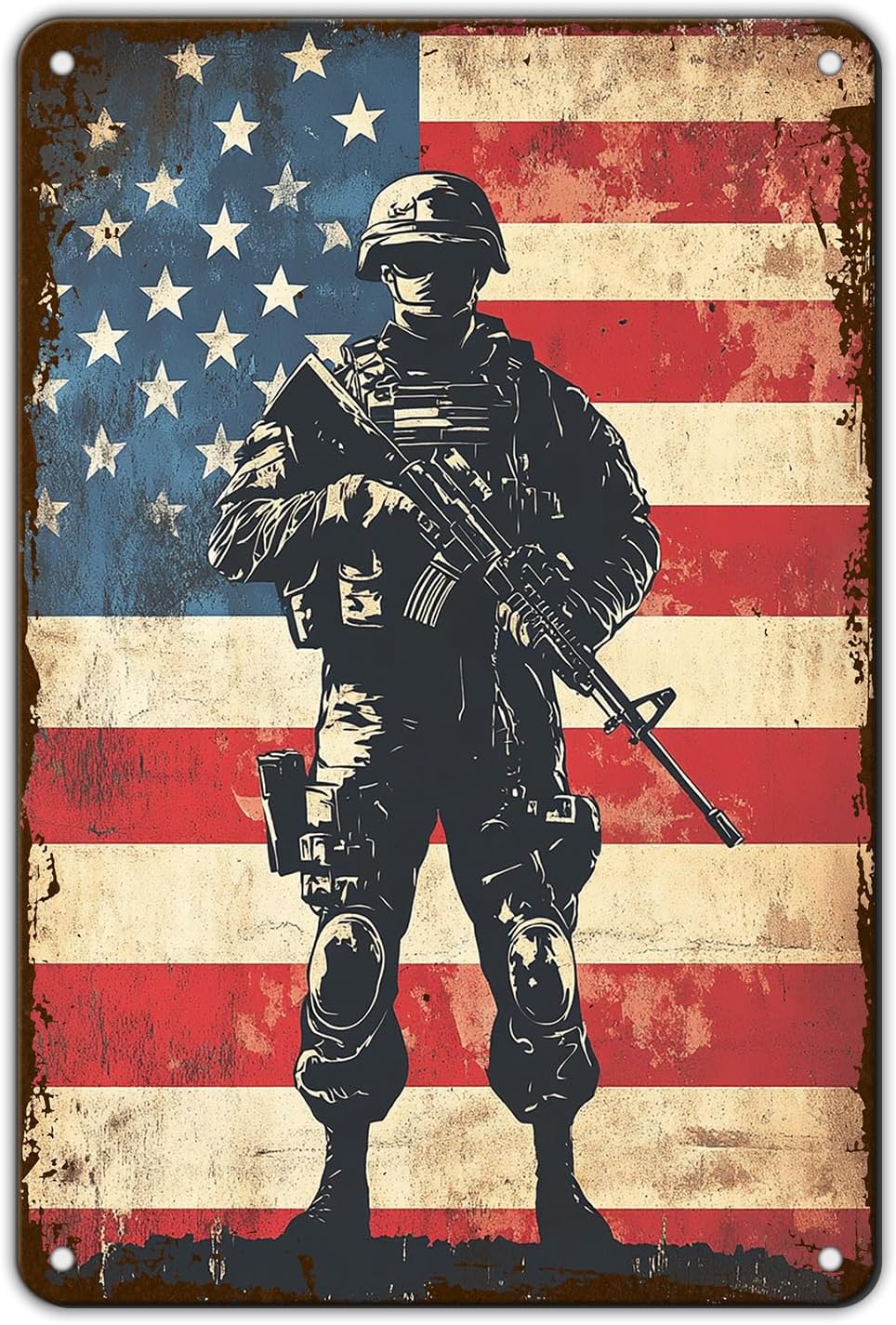 Patriotic Metal Tin Sign Funny American Patriotic Man Tin Sign American Flag Sign 4th of July Vintage Metal Poster Wall Decor for Man Cave Bar Party Garage Outdoor 8x12 Inch