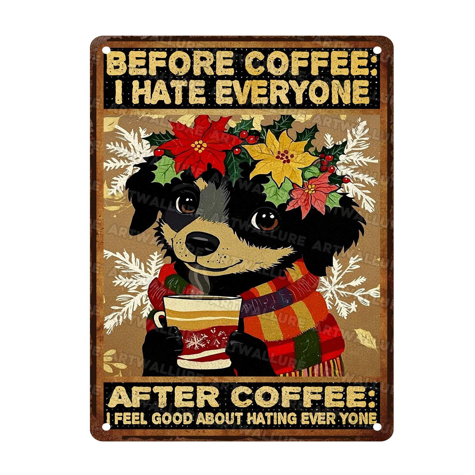 Woman Coffee Vintage Metal Tin Sign Drink Coffee Do Stupid Things Tin Sign for Home Office Decor 8x12Inch